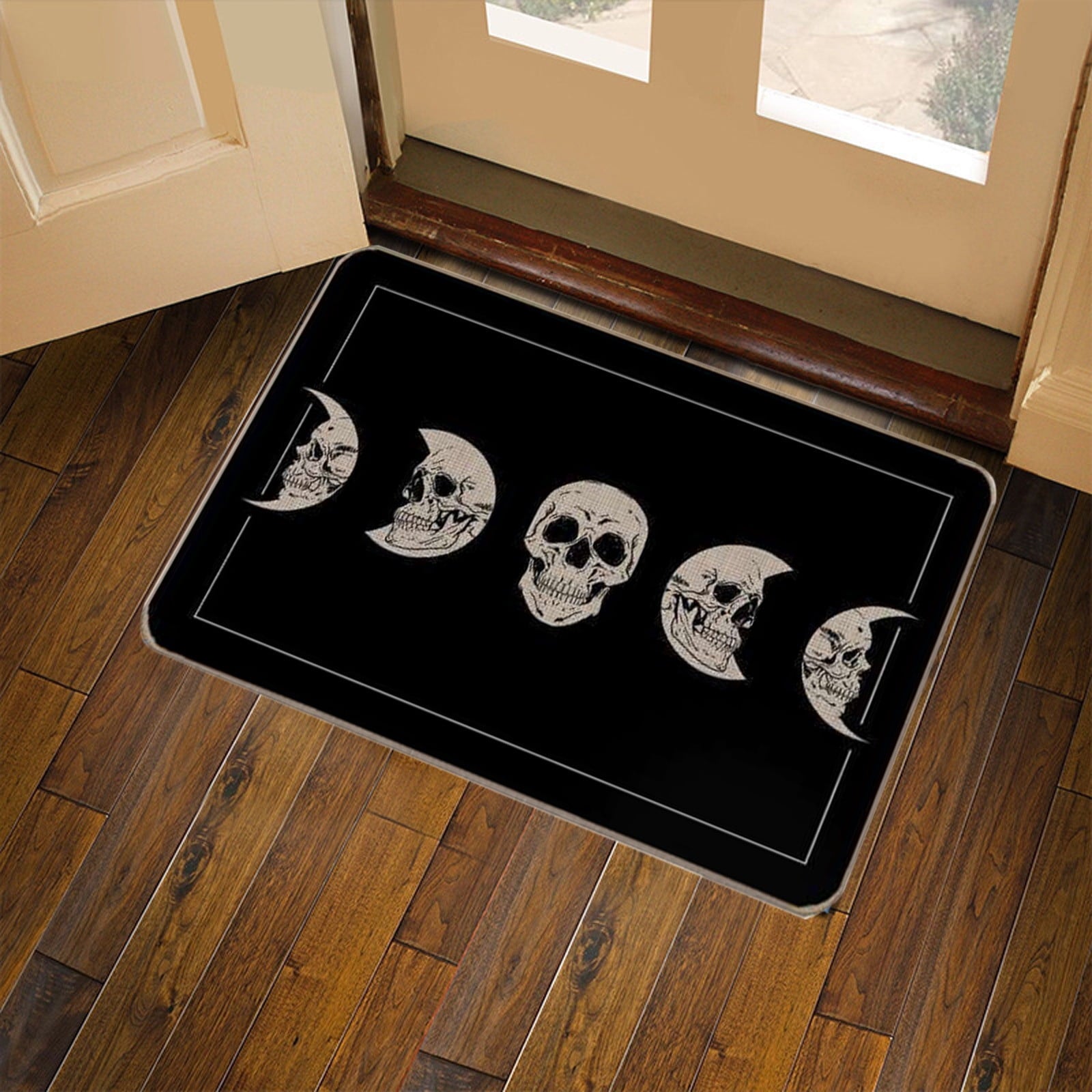 TOPRenddon Halloween Door Mat, Outdoor Front Door Decorative Doormat 16" x 24", Spider Web Bones Welcome Doormats, Non-Slip Rubber Mats Washable Carpet for Porch, Entryway, Indoor, Bathroom, Kitchen