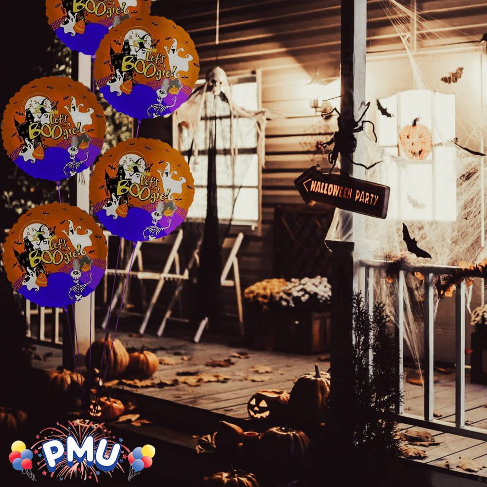 PMU Halloween Party Decoration "Happy Halloween" Jack Faces Aglow 18 Inch Mylar-Foil Balloon (1pkg) Pkg/1
