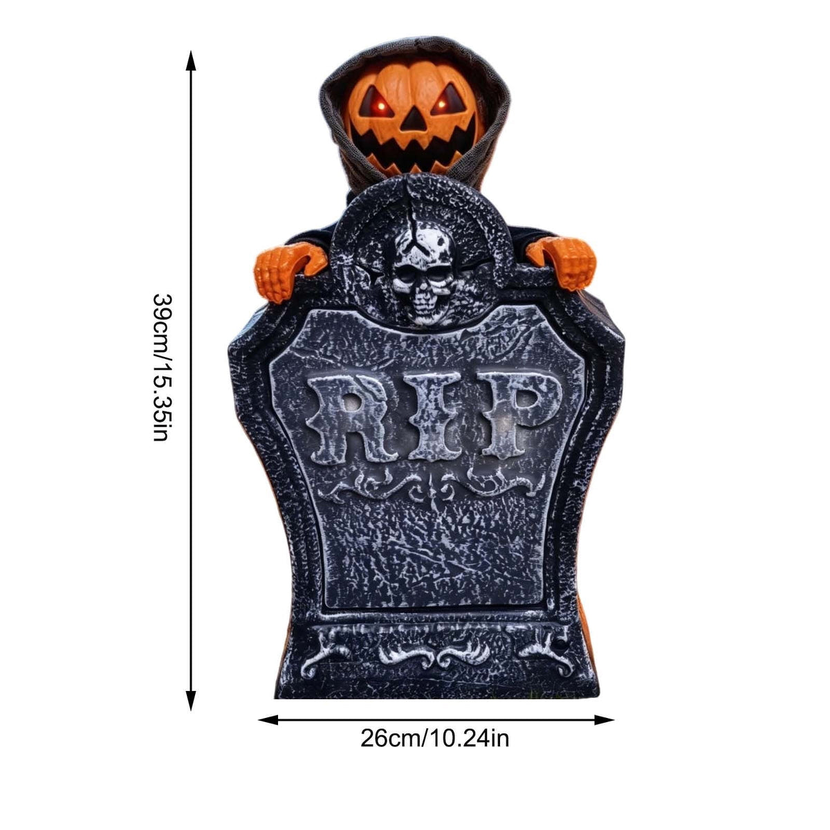 Roiihwy Halloween Animated Tombstone With Voice Activated Rising Skeleton And Pumpkin, B