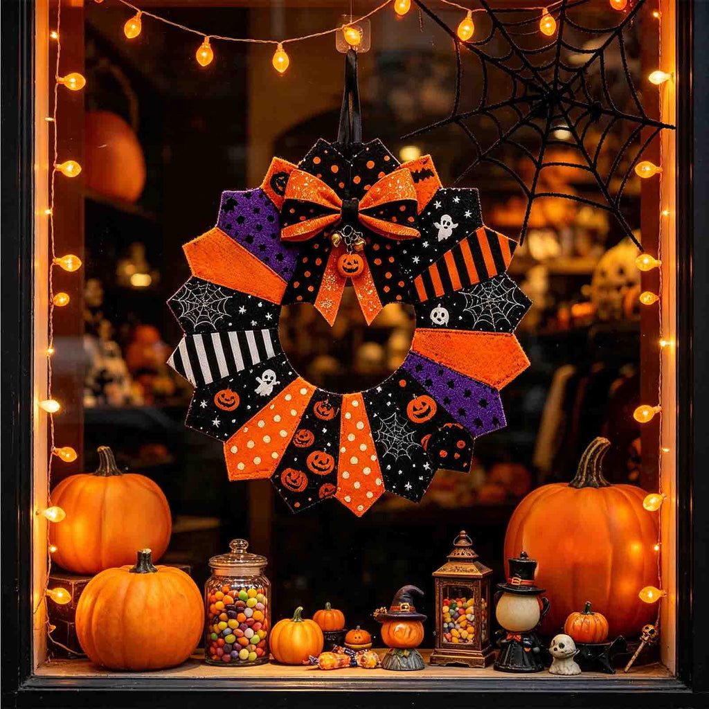 HOARBOEG Handmade Wrought Iron Maple Leaf Wreath, Thanksgiving Rudolph Fall Harvest Door Hanging, Orange Metal Autumn Wreath with Berries, Garden Wall Decor, 15.75 in
