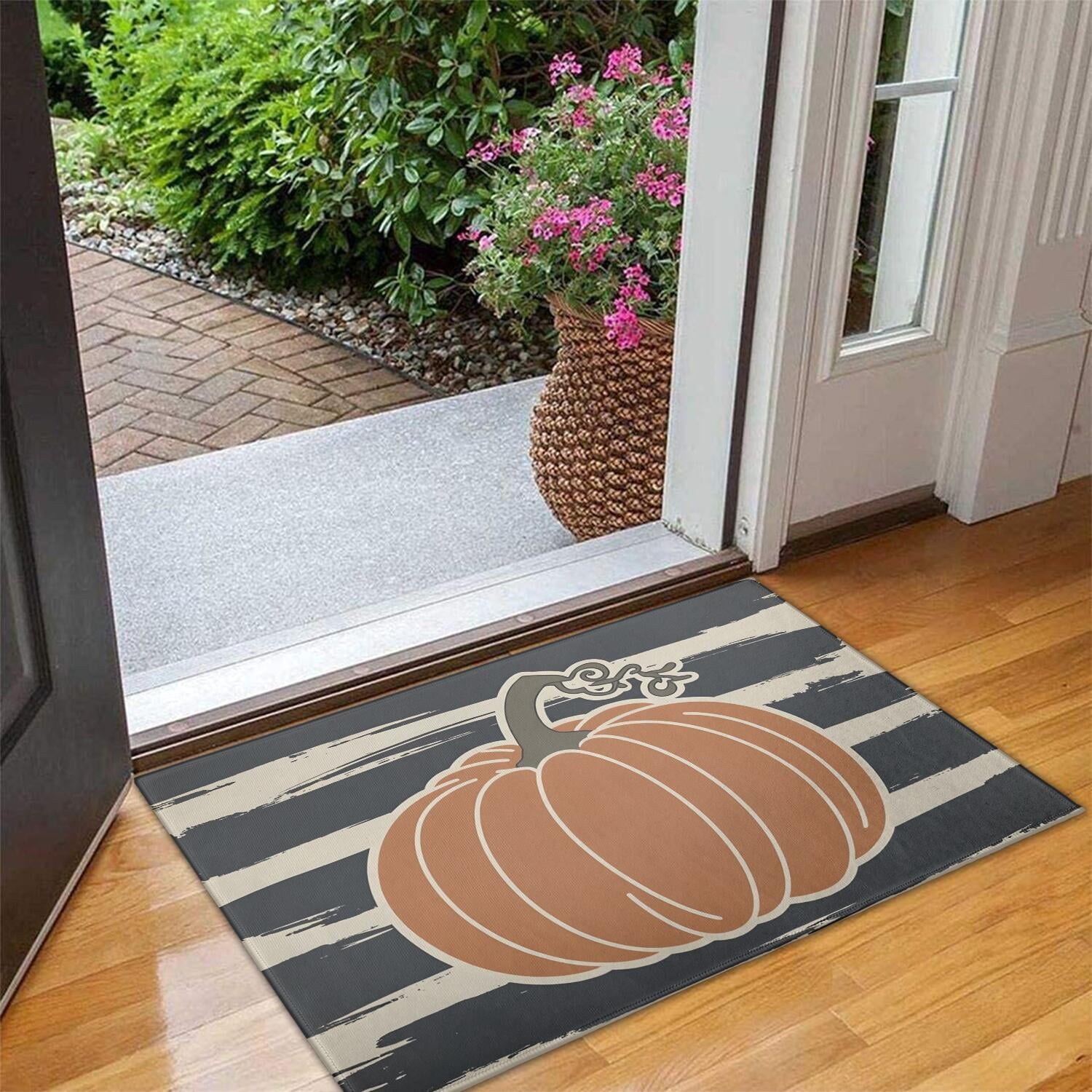 Happy Halloween Door Mat Decorations Spider Bat Doormat Plain the Indoor Door Mat/Outdoor Crystal Velvet 30x17 Inches