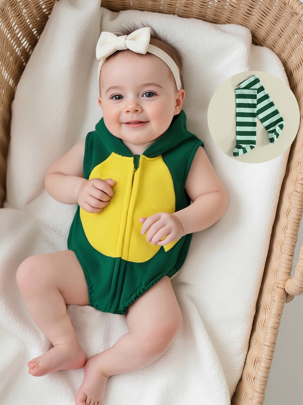 Cjfdfy Newborn Baby Boy Girl Halloween Animal Costume Infant Baby Fox Puppy Dog Frog Poached Egg Costume Fall Winter Sleeveless Hooded Zipper Romper Leg Warmers Set Toddler Halloween Cosplay Outfits