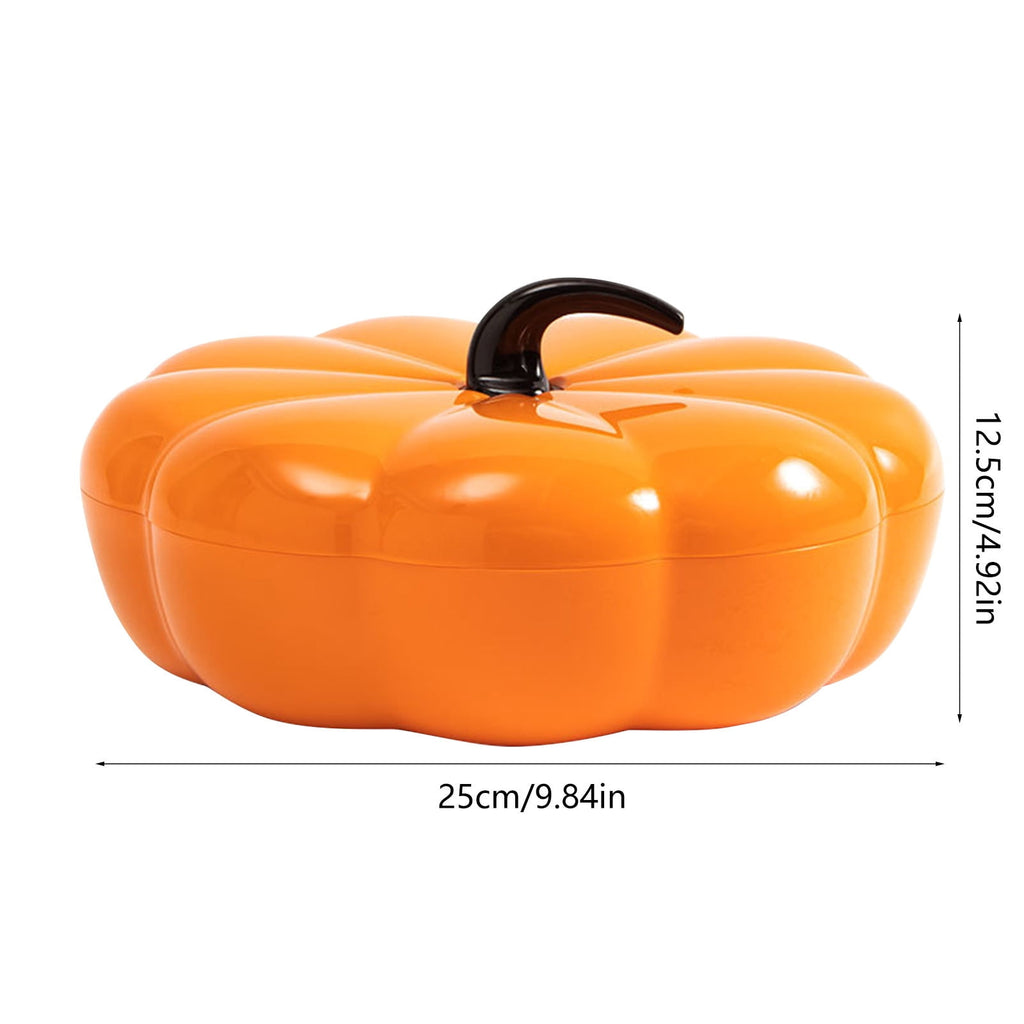 Bowayaoa Pumpkin Serving Bowl with Lid, Detachable Pumpkin Snack Box Divided Serving Tray Pumpkin Candy Jar Nut Serving Container Food Display Bowl for Halloween Thanksgiving Fall Festival Party