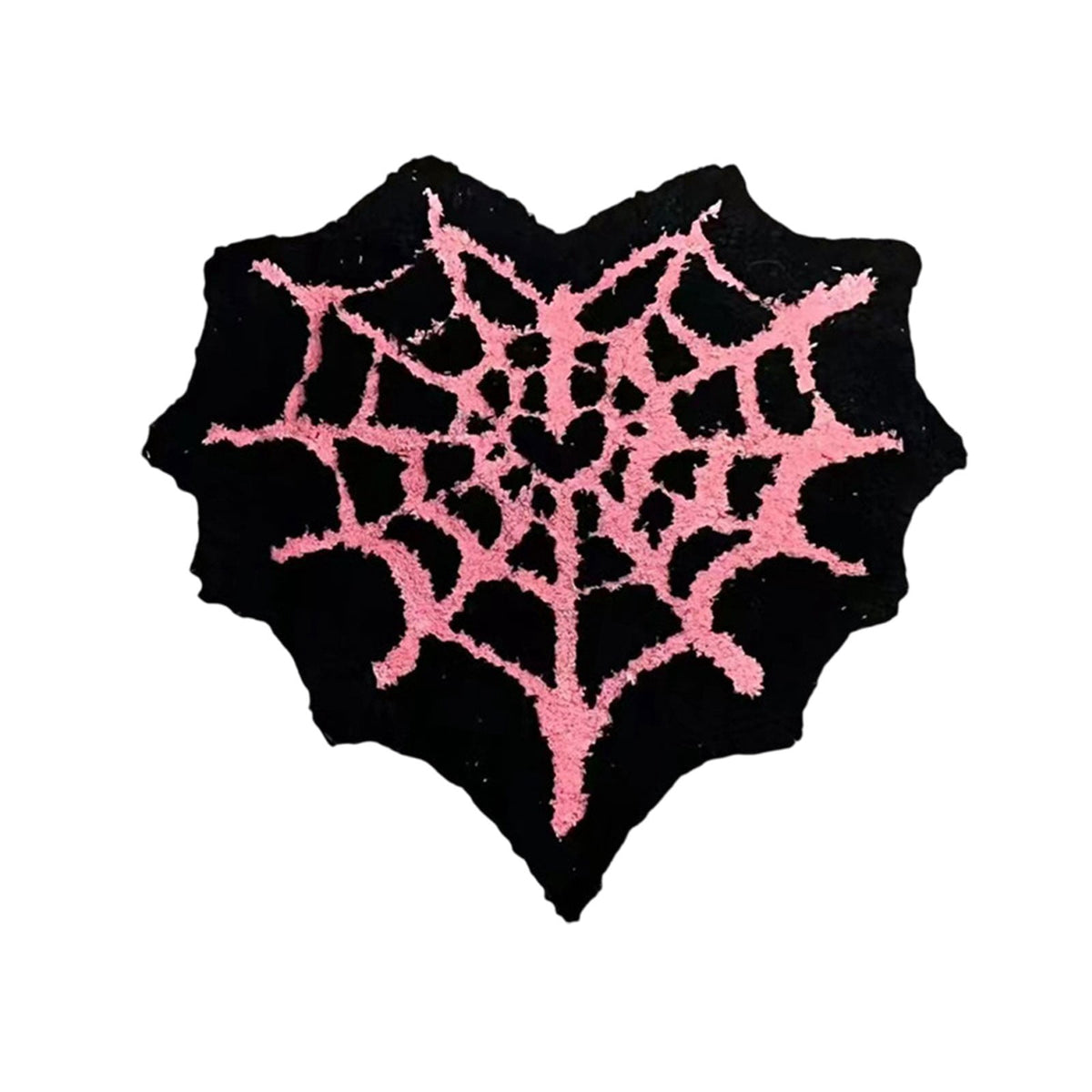 LHNFT Halloween Spider Web Bath Mat, Spooky Halloween Bathroom Rugs, High-Pile Soft Flocking Cool Rugs for Bedroom, Gothic Rug Gothic Home Decor, Black&Hot Pink, 20x32 Inch