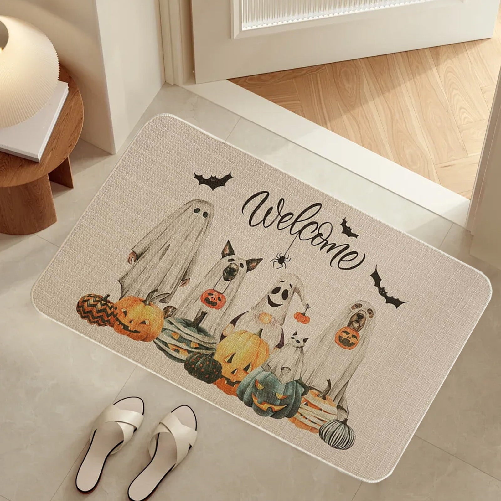 Pidgey Halloween Doormat,23*15" Cat With Pumpkin Outdoor Rugs For Thanksgiving Washable Fall Doormats Layered Front Door Mat For Porch/Farmhouse/Entryway/Patio Orange Rugs Christmas Decor