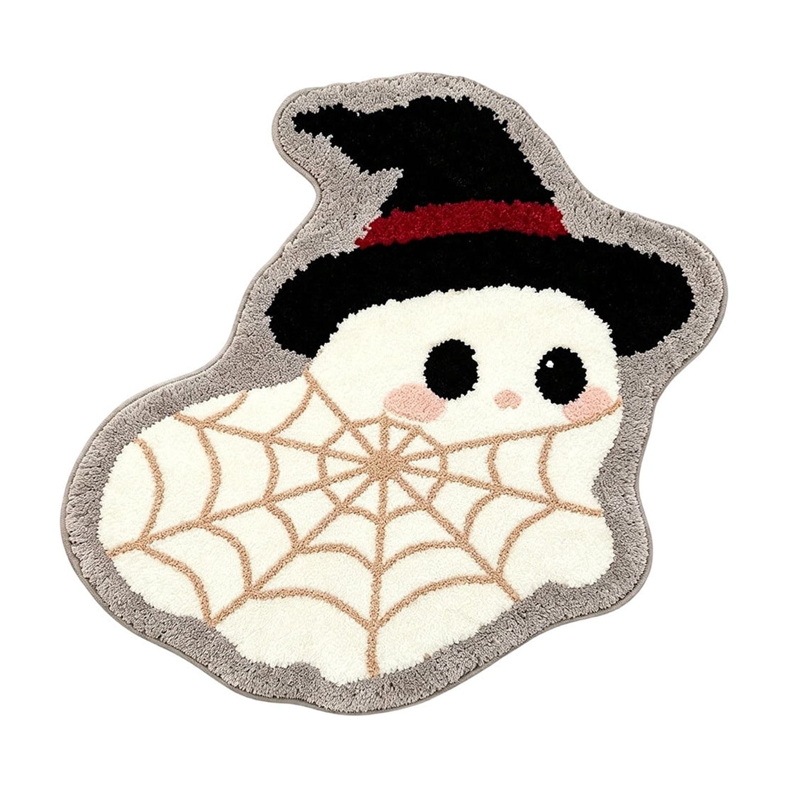 Halloween Wreath Shaped Rugs, Soft Indoor Mat for Entryway, Kitchen, Halloween Party, Pumpkin Witch Spooky Home Decor, 23.62x15.75 Inches