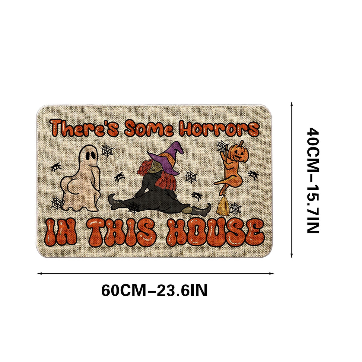 JOGZMZ Halloween Floor Mat Home Entrance Thanksgiving Pumpkin Thick Foot Mat Crystal Velvet Floor Mat 16×24 in