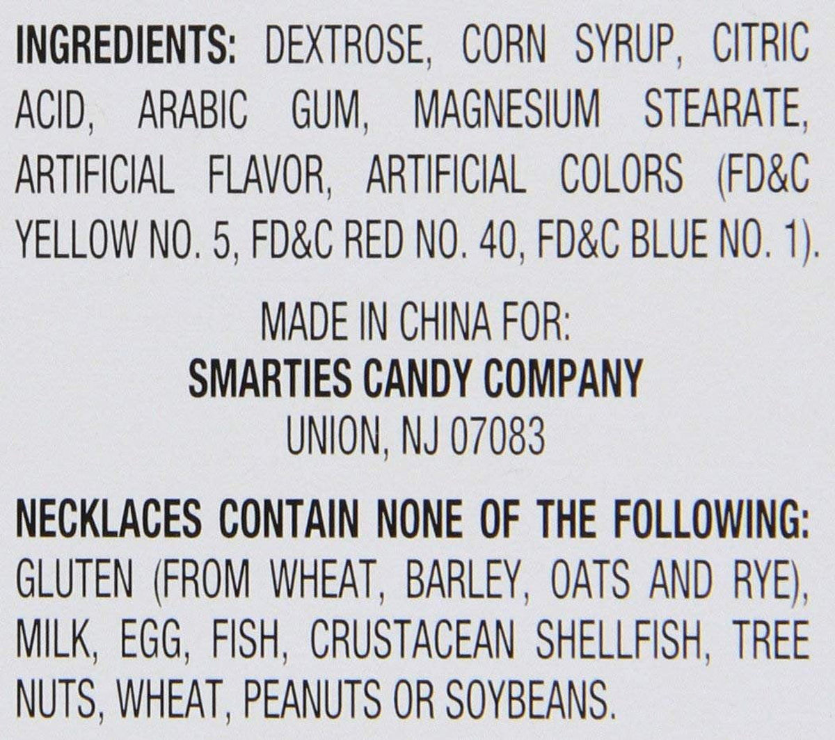 Smarties Candy Necklace - Bulk Candy Individually Wrapped - Gluten Free & Vegan, Fruit Flavored, Hard Candy on Stretch String - Perfect Party Favors, Birthdays & Halloween Hard Candy Box - 24 Count