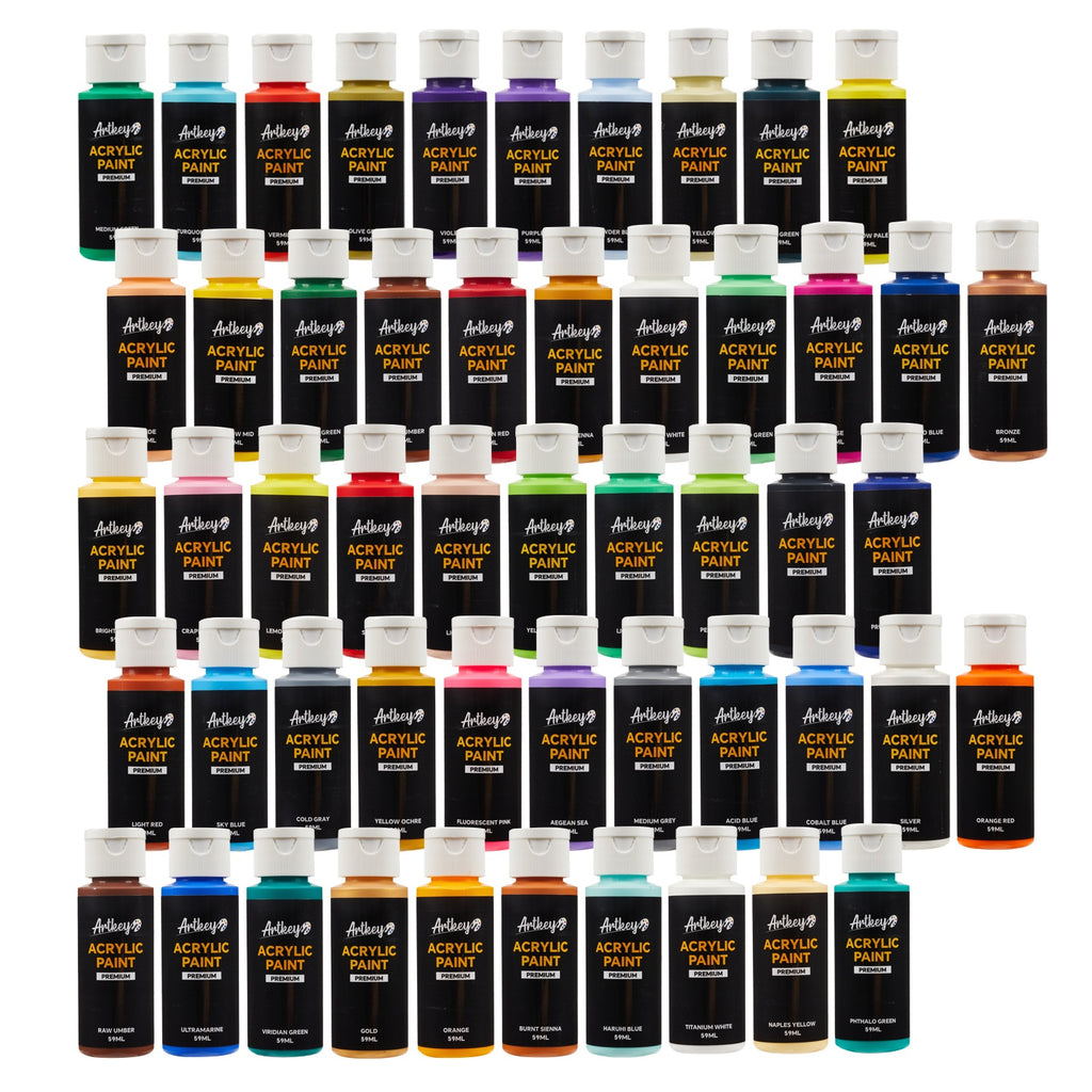Artkey Acrylic Craft Paint Set, Festival, 24 Colors (2-Ounce)