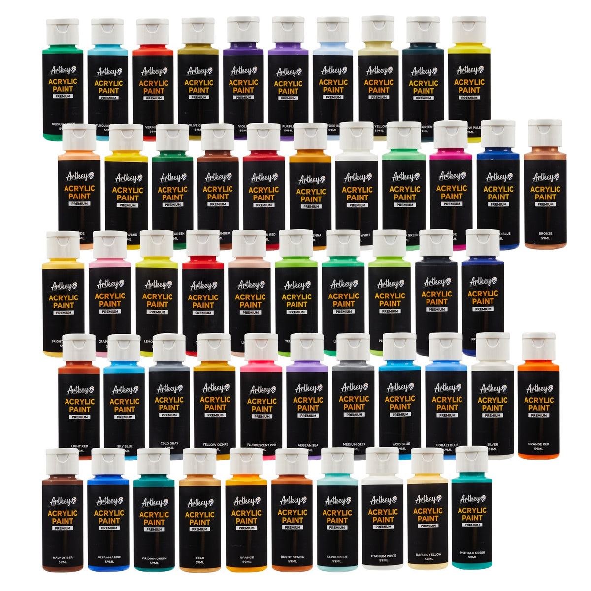 Artkey Acrylic Craft Paint Set, Festival, 24 Colors (2-Ounce)