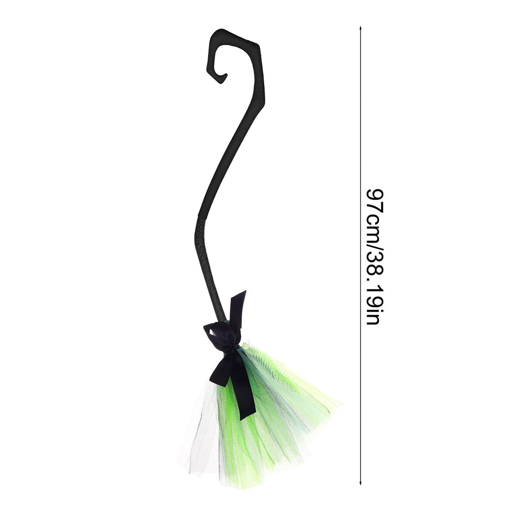Halloween Decoration Indoor, 5.5 Ft Giant Light-Up Witches Broom, Rustic Halloween Decor for Porch, Yard, Front Door