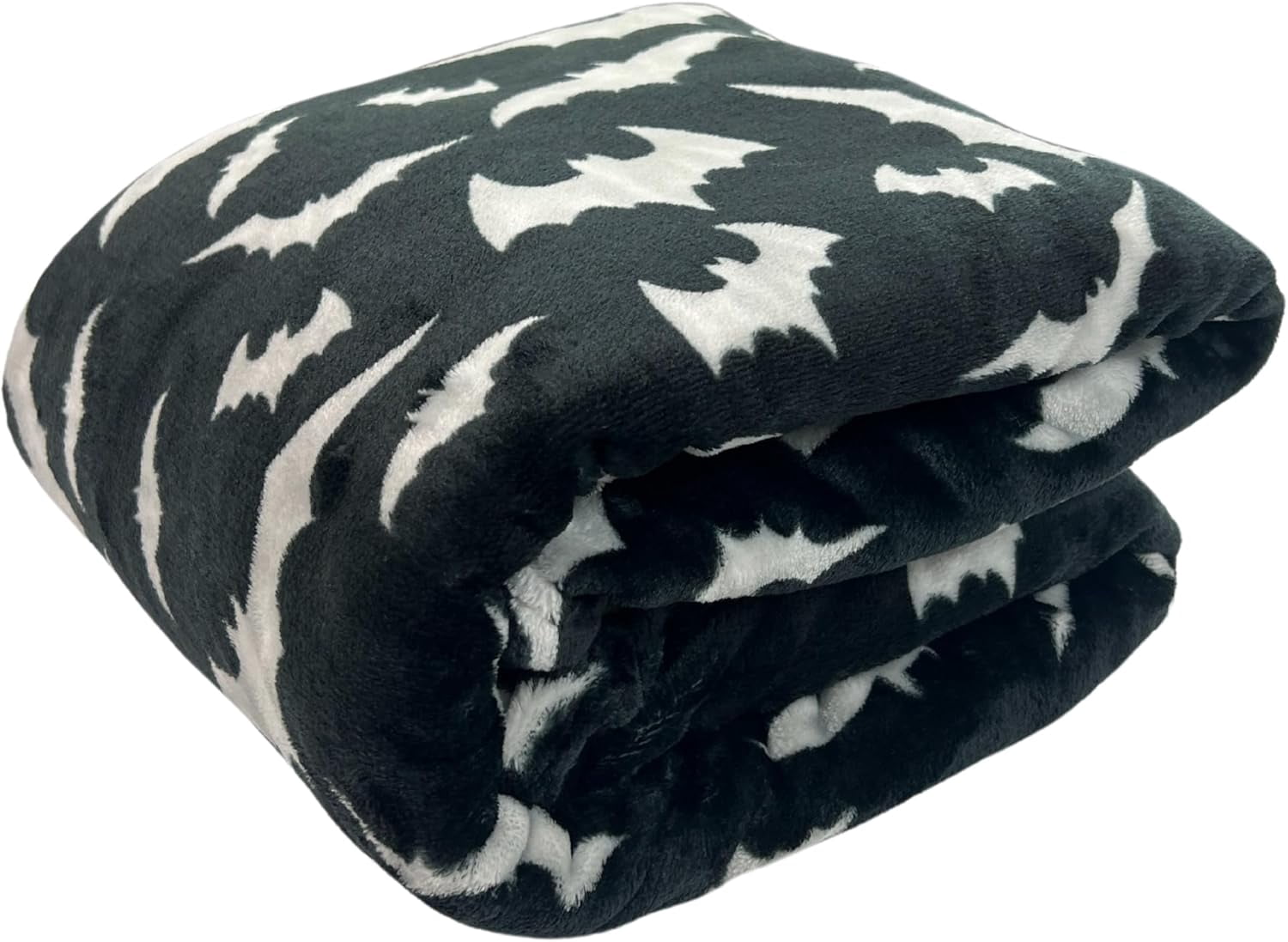 Serafina Home Halloween Throw Blanket: Fuzzy Boo! Jack O'Lantern Spider Webs Skull and Black Cats Print on Velvet Fleece for Sofa Bed Couch Chair Dorm