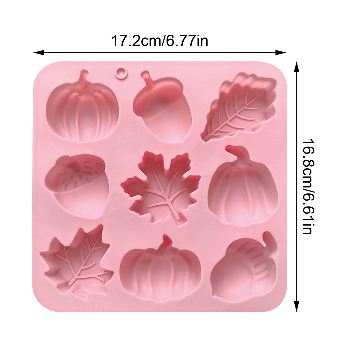 Ktlvex 6-Cavity Pumpkin Silicone Mold, Rectangular, Food-Grade, Pink – for Halloween Chocolate, Soap & Baking