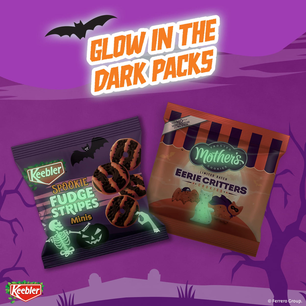 Keebler Trick Or Sweet Treat Variety Pack, Spookie Fudge Stripes Minis & Mother’s Eerie Critters, 30 Ct, 15 oz