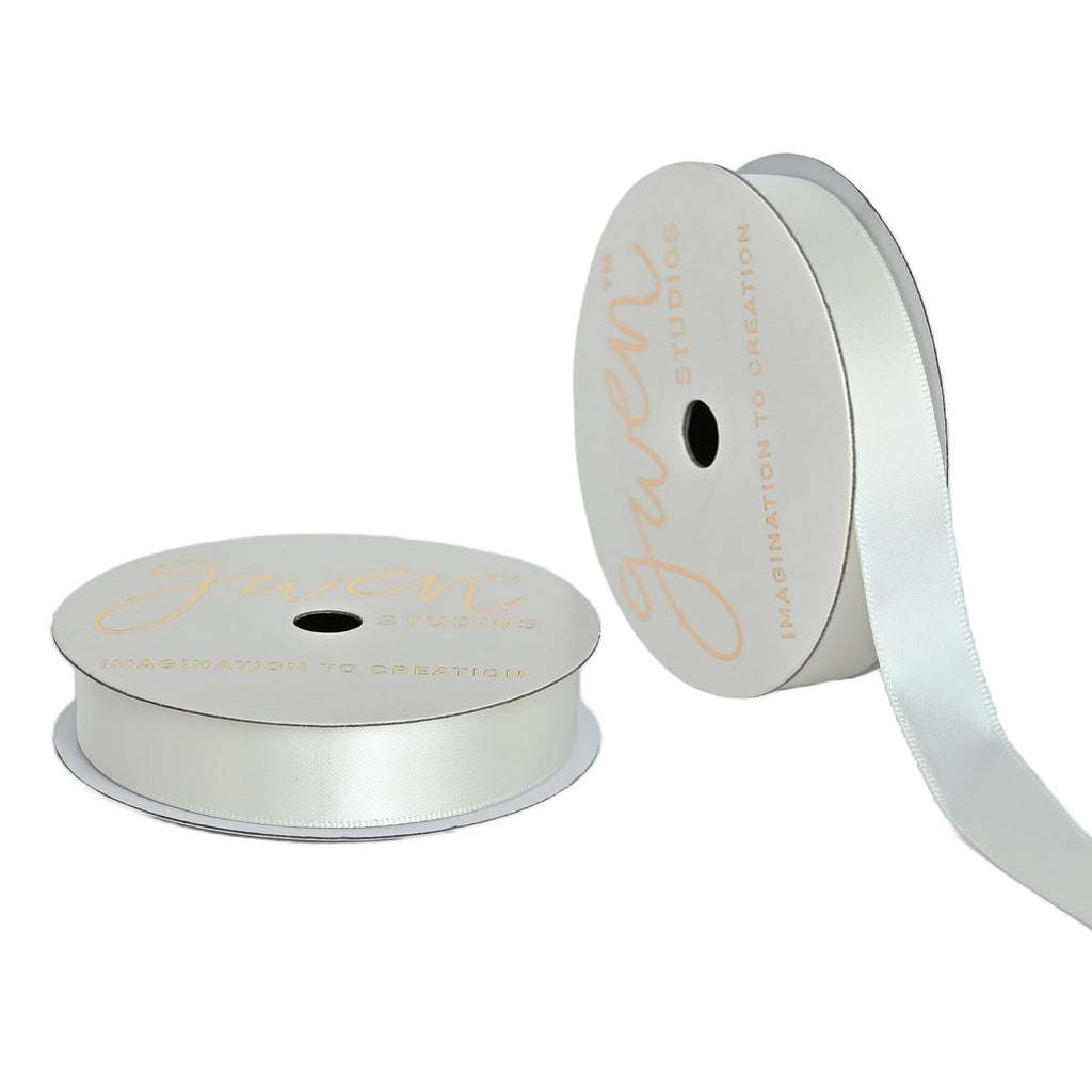 Gwen Studios 5/8" Cream Satin Ribbon, 6 yards
