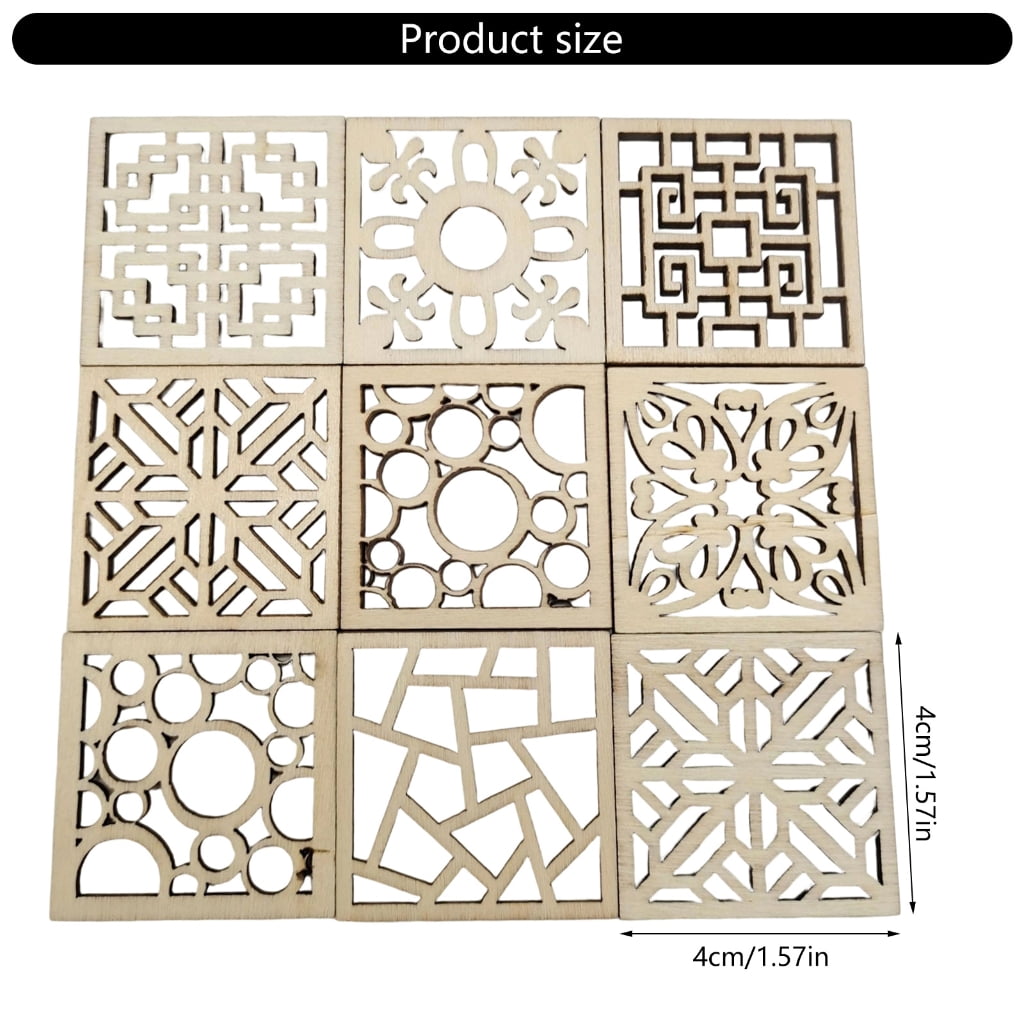 CIYISON 20/50/100Pcs Wooden Squares Cutout 4x4CM Unfinished Wood Slices For Kid Art Craft Painting And Holiday Decoration