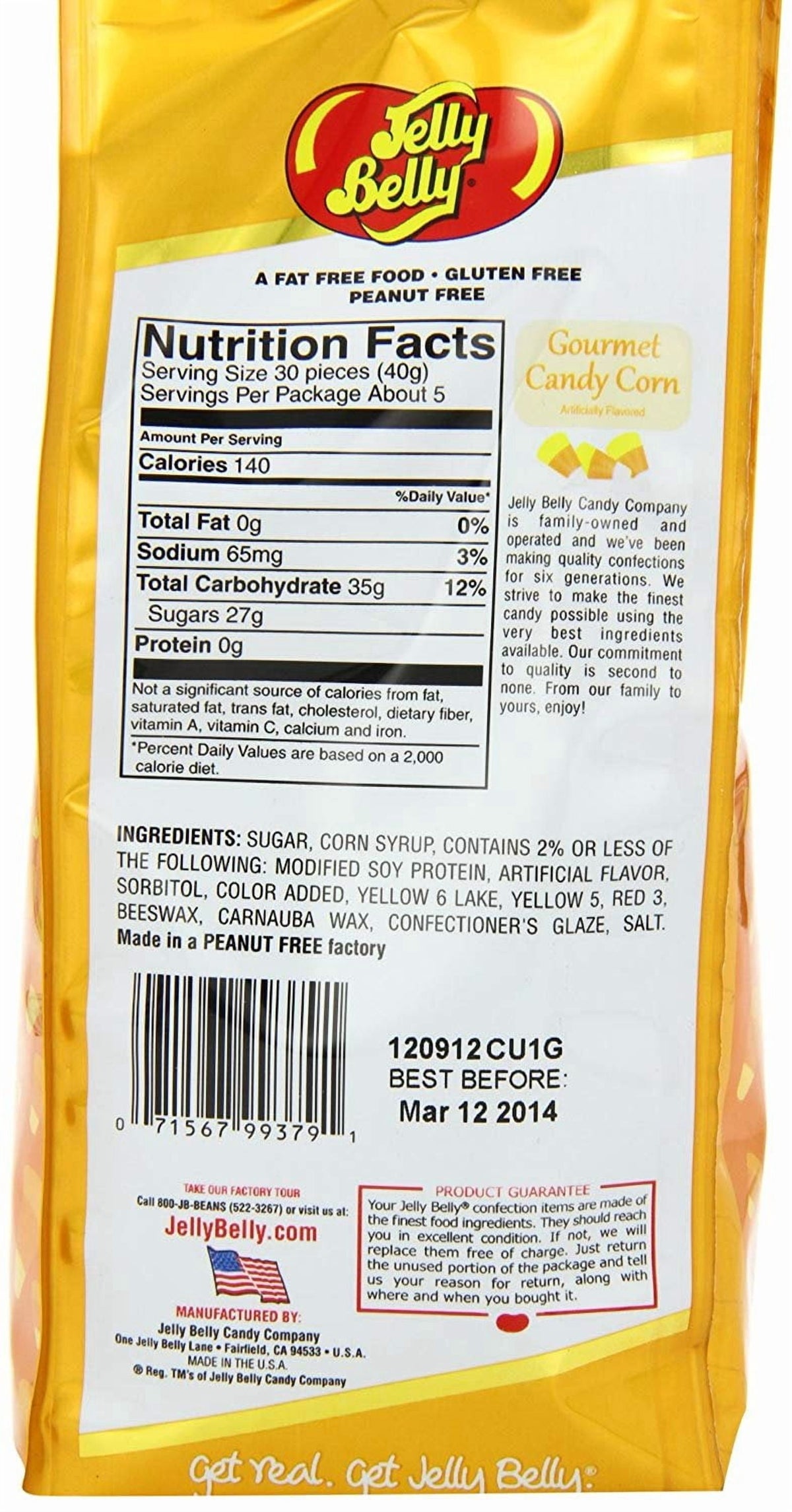 Jelly Belly Gourmet Candy Corn - 7.5 Ounce Gift Bag