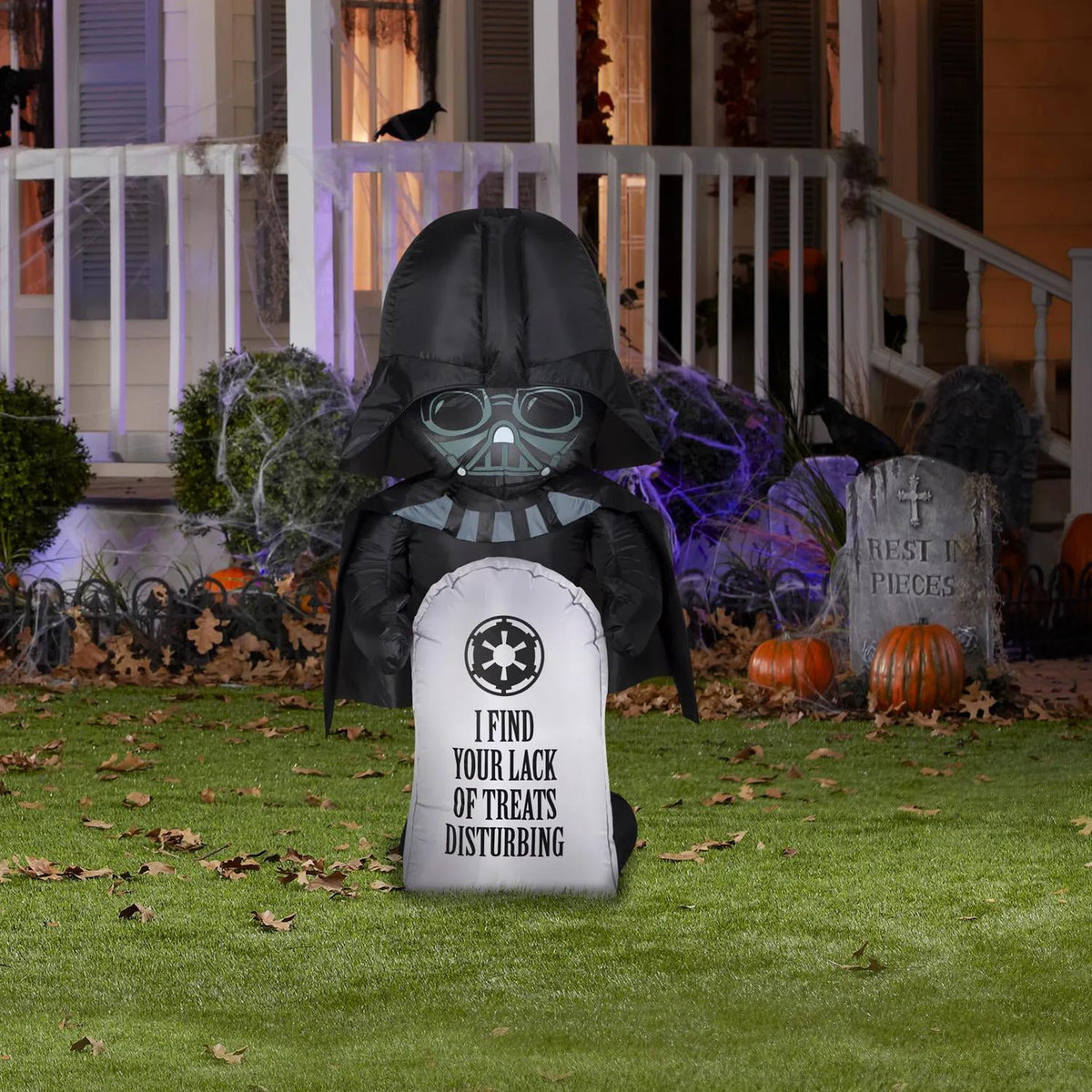Star Wars Men's Darth Vader Tombstone Halloween Decoration - Black Small