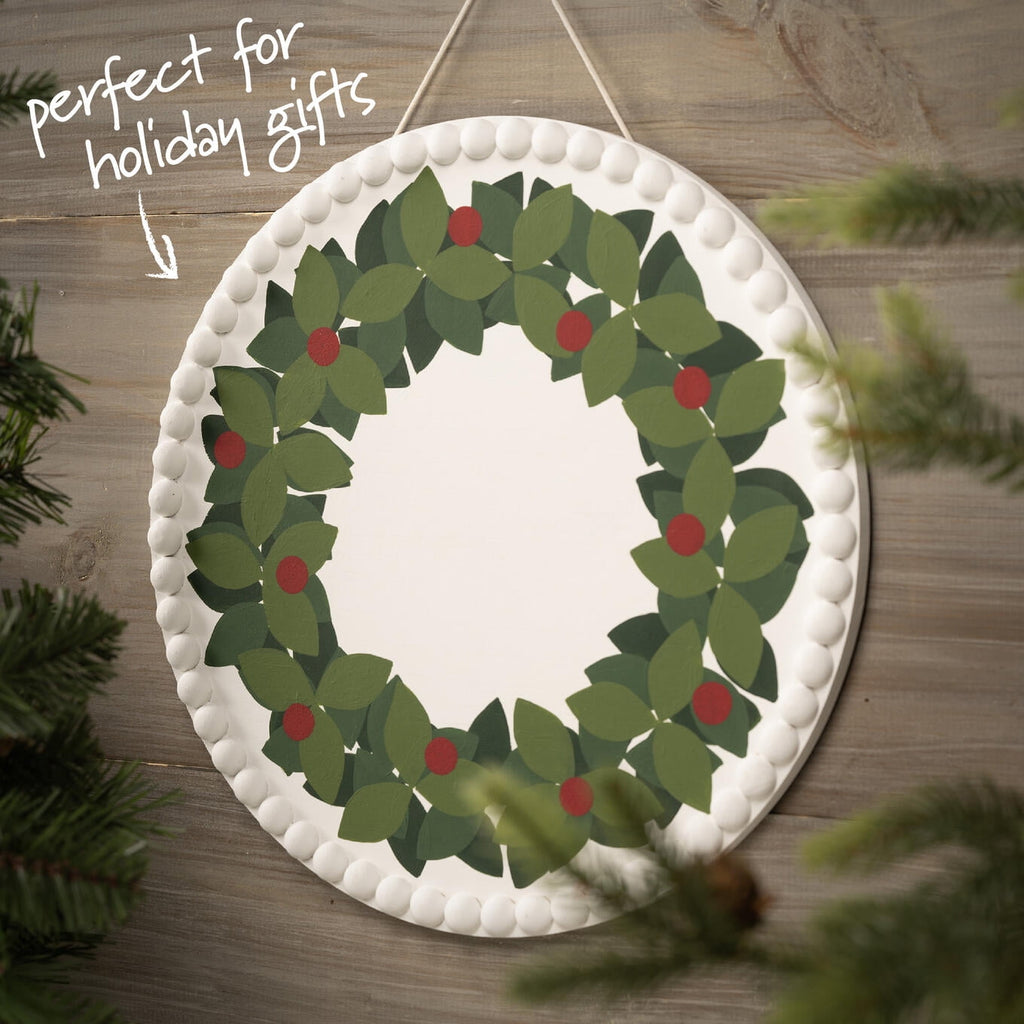 Plaid Wood Surfaces Round Beaded Edge Plaque, 15"