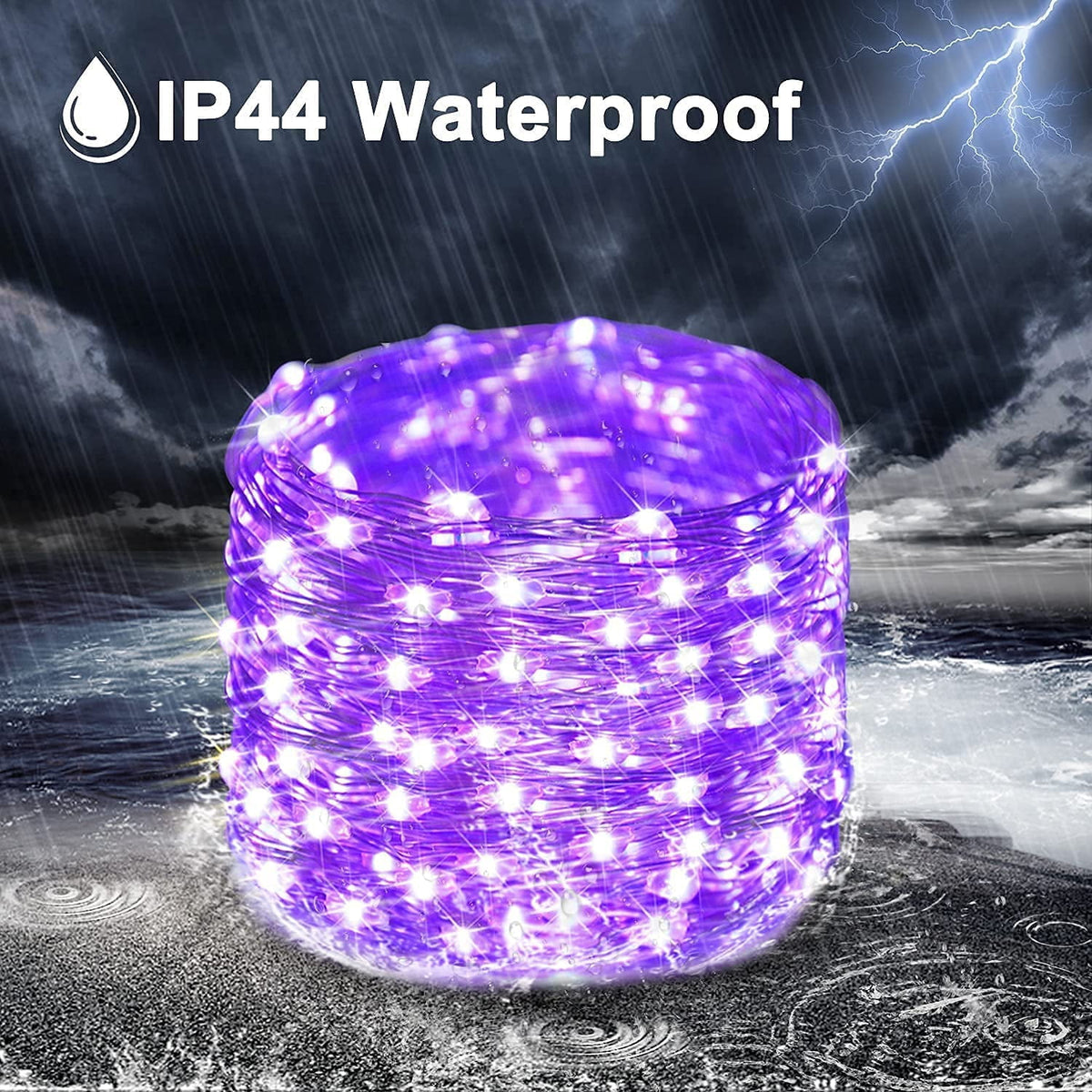 2 Pack Solar Fairy Lights Outdoor 33ft 100 LED Solar Powered Copper Wire Lights 8 Modes Waterproof for Garden Tree Patio Wedding Party Decor,Cool White