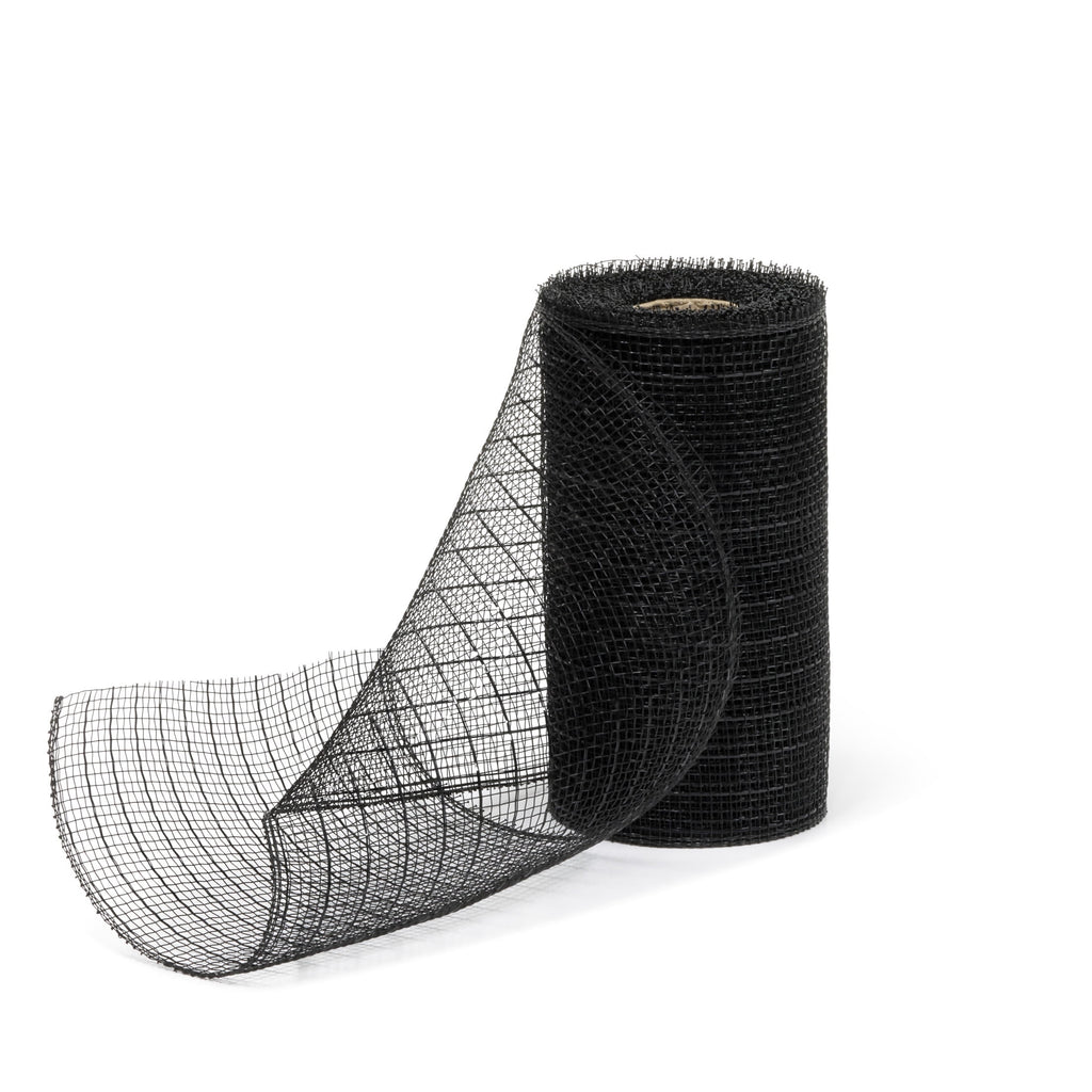 Hello Hobby Black Deco Mesh for Crafts, Ribbons and Decorations, 5.5 in x 10 yd