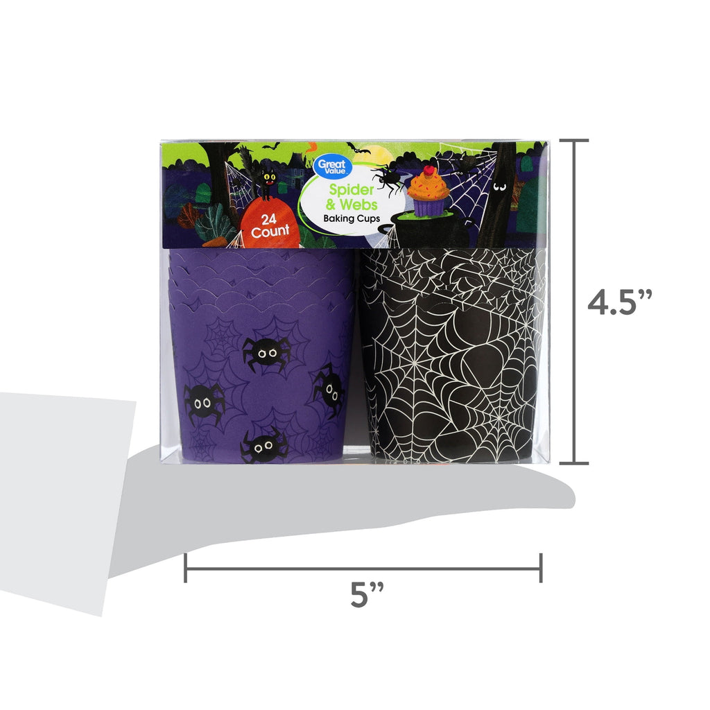 Great Value Spider and Webs Baking Cups, 24 Count