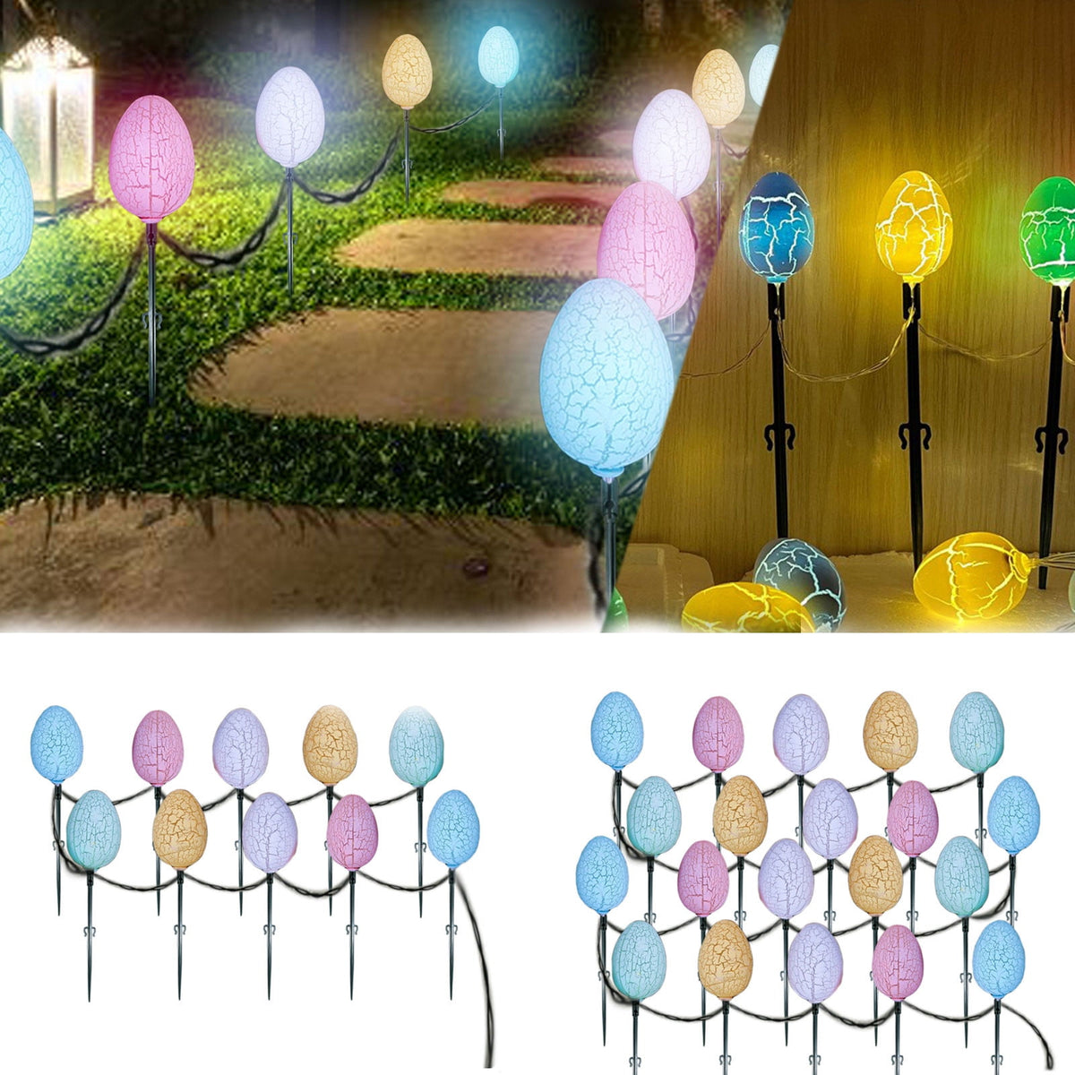 Stijggn 10 Easter Lights Outdoor Easter Decor LED Bunny Lights Plug in Easter Lights String for Indoor Outdoor Spring Decor & Easter Decor