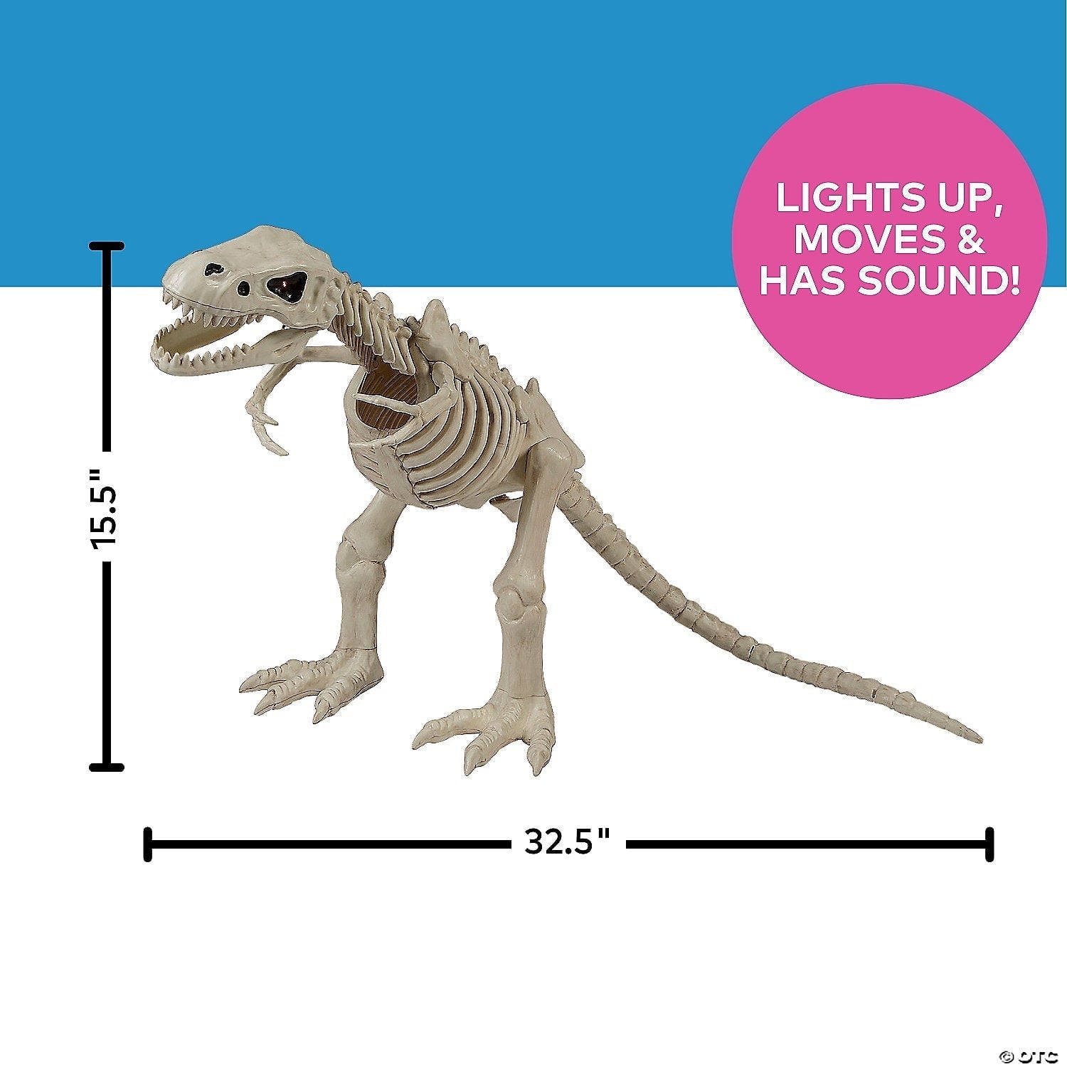 Seasons USA SEW81896 18.5 in. Animated Light-Up Tiger Skeleton Halloween Decoration