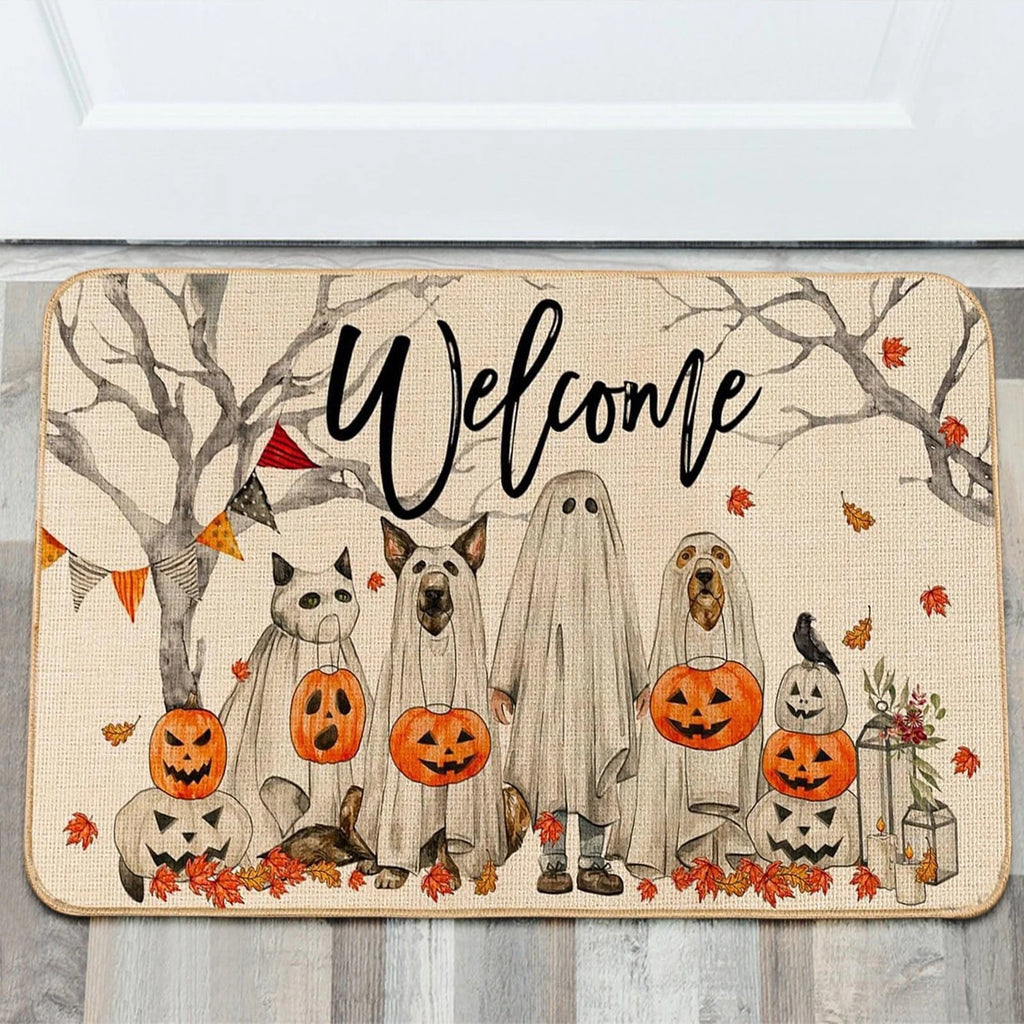 Halloween Pumpkin Doormat Outdoor Entry Door Kitchen Entryway Floor Mat Halloween Decorative Fall Decor