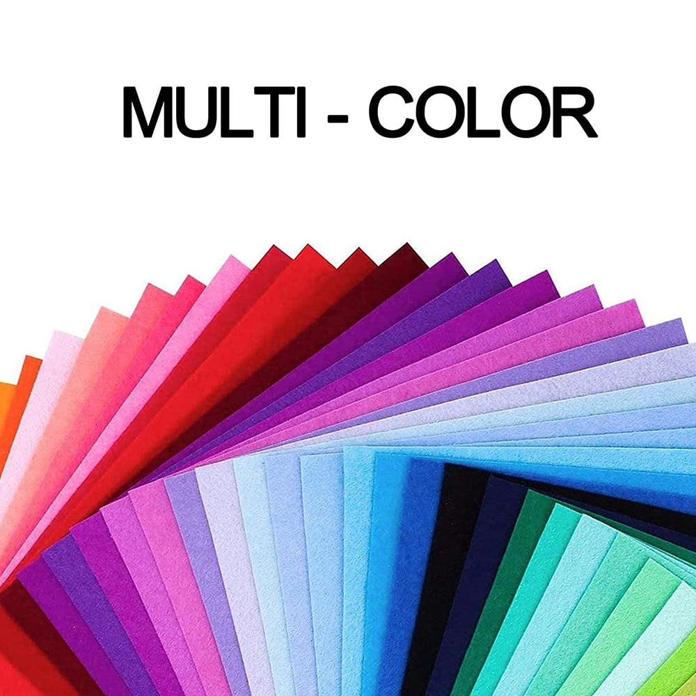 40Pcs Felt Fabric Squares DIY Craftwork Felt Crafts Assorted Colors Textile Fuzzy Fabrics for Sewing