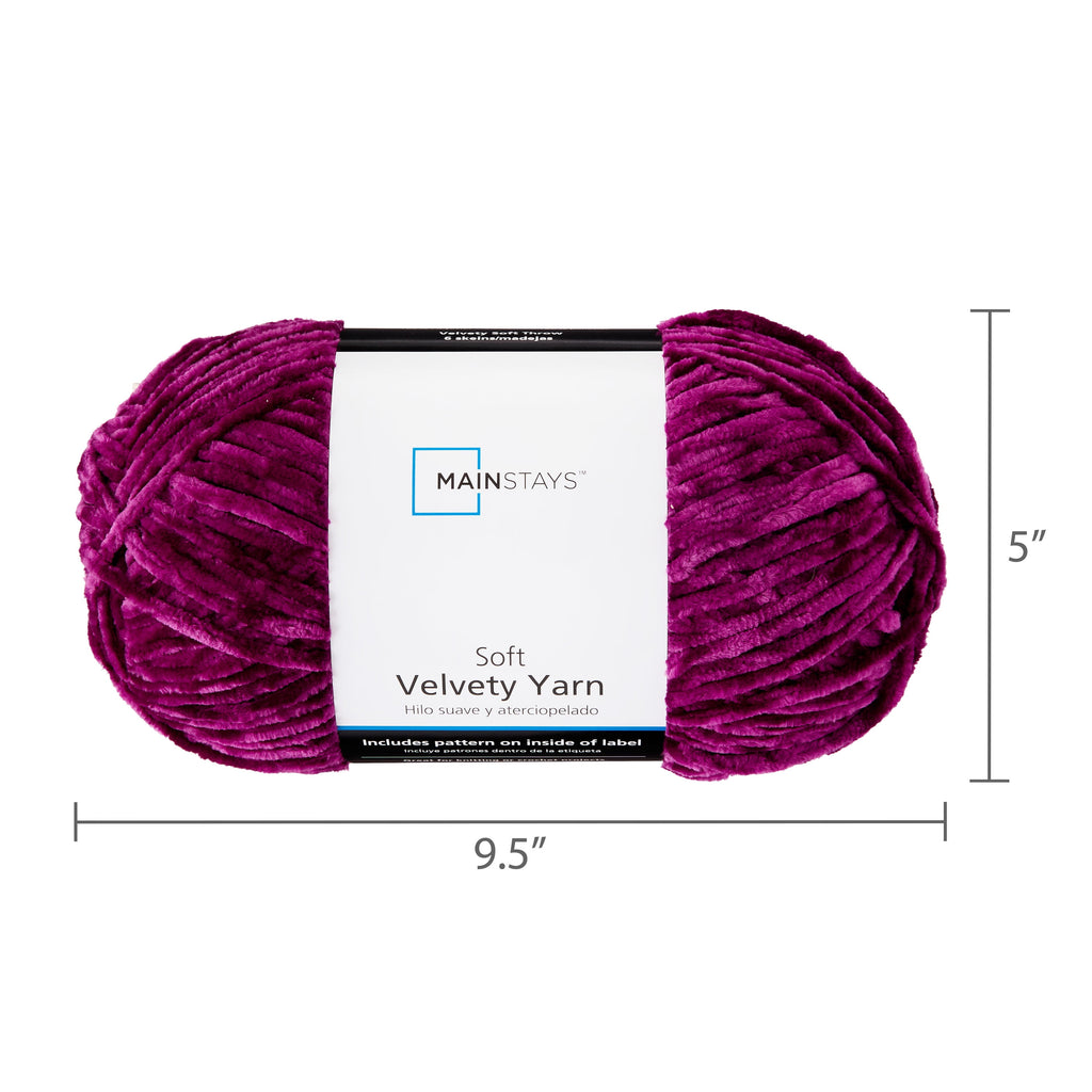 Mainstays Soft Velvety Yarn, 315 yd, Light Blue, 100% Polyester