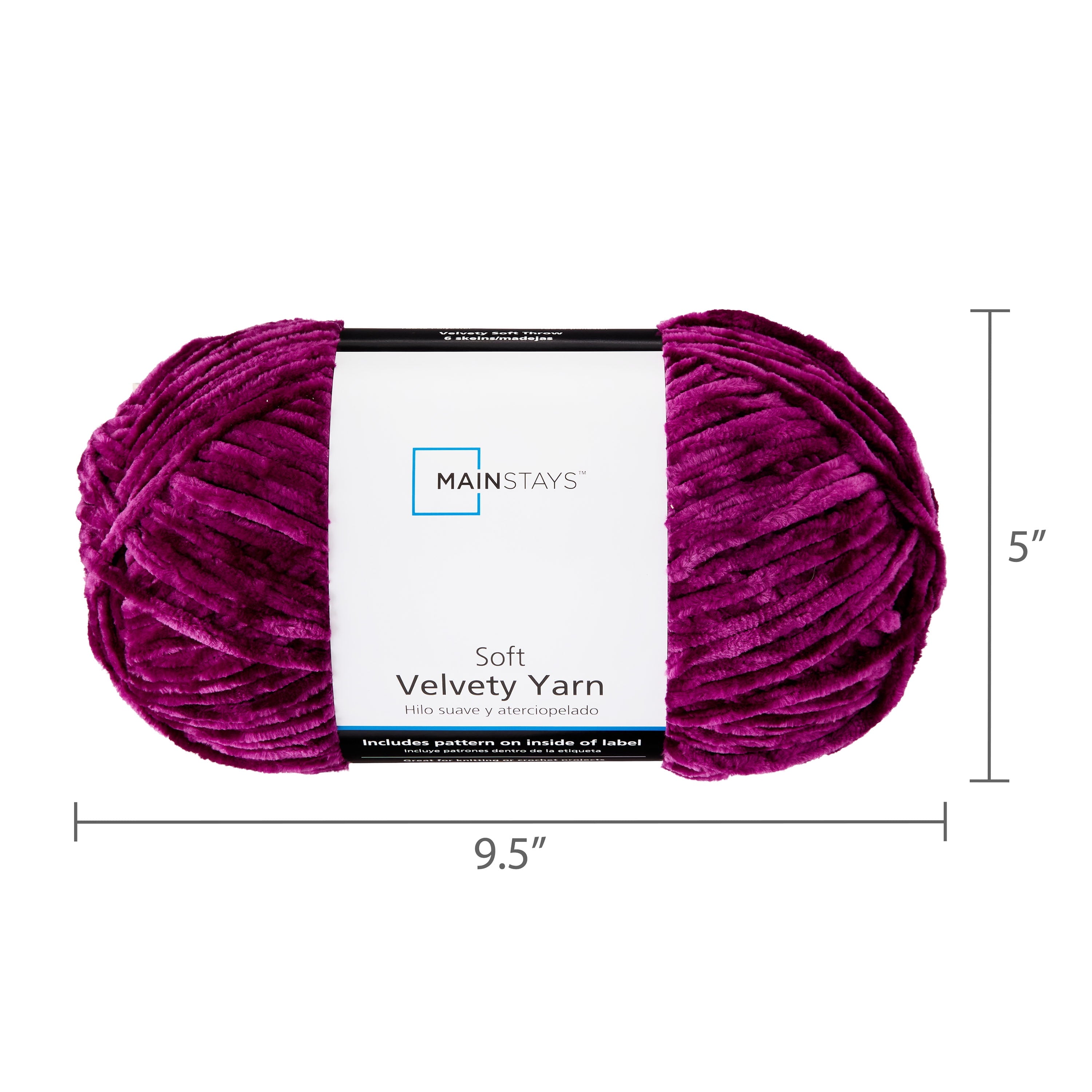 Mainstays Soft Velvety Yarn, 315 yd, Light Blue, 100% Polyester