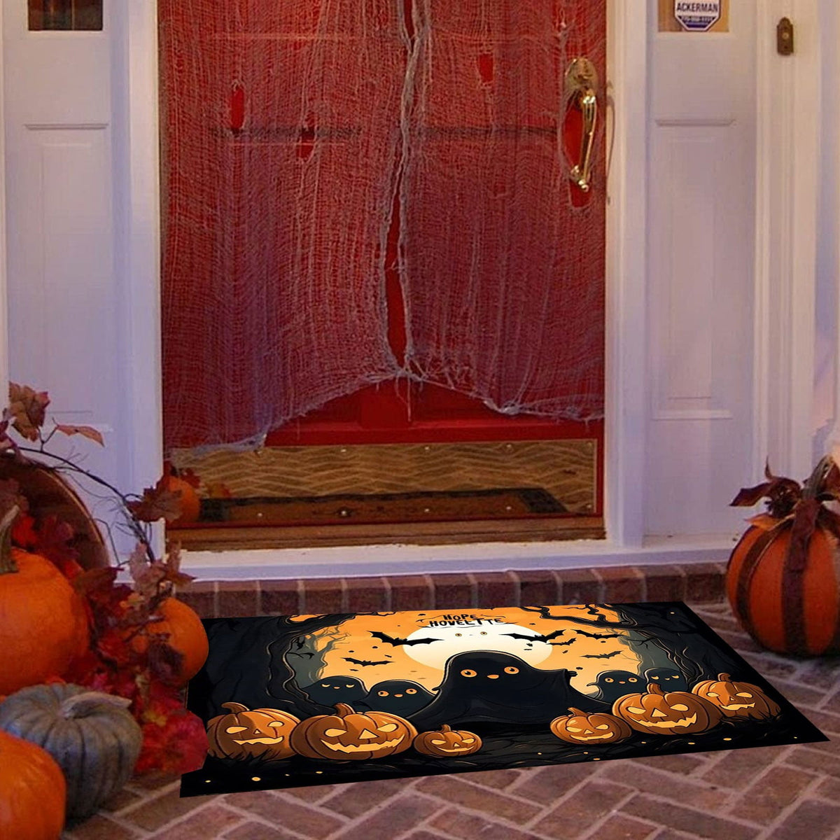 Vggrvlo Under5 Halloween Kitchen Rugs Mats for Floor Non Slip Extra Thick Chenille Door Mat Machine Washable Bath Mats Halloween Decorations