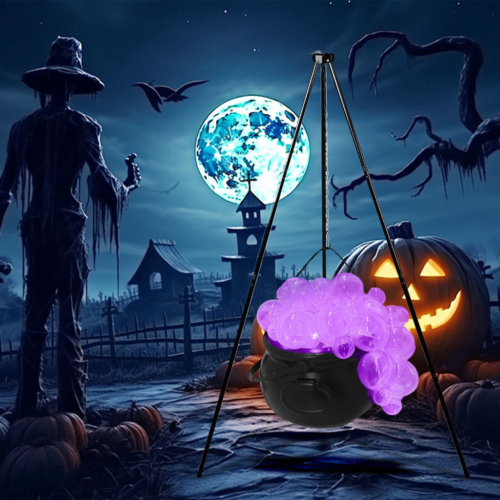 Muecwrye Halloween Decorations Outdoor, Halloween Clearance! Halloween Witches Cauldron on Tripod with Lights, DIY Bubbling Cauldron Set Decor for Home Porch Outside, Halloween Party Supplies