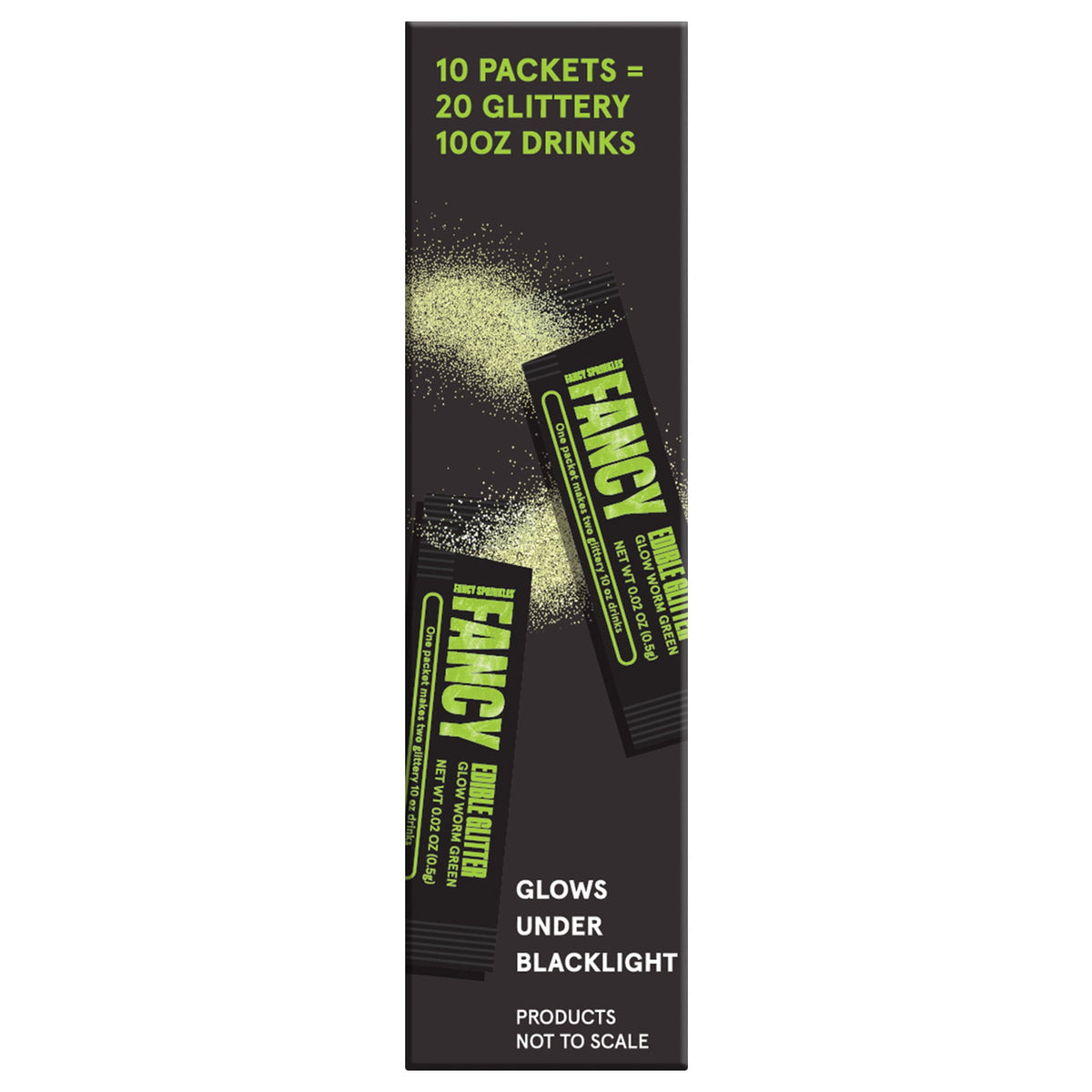 Fancy Sprinkles Glow Under Black Light Edible Glitter Packets, 0.2 oz, 10 Count