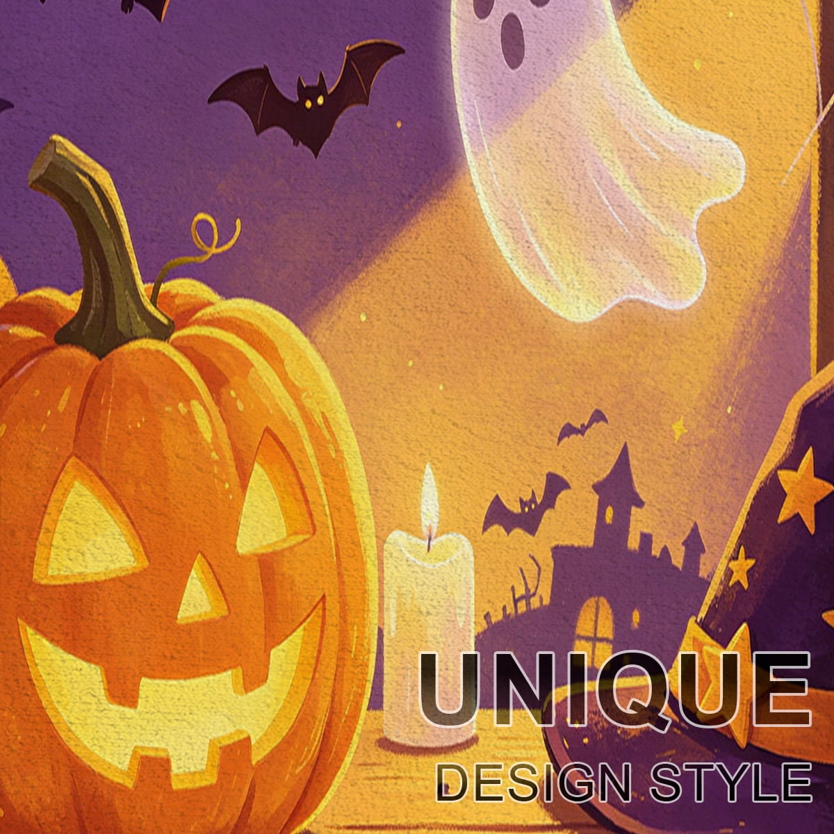 YIMEIS Halloween Pumpkin Lantern 3Pcs Flannel Mat & Kitchen Rugs Set,16''×24'' 20''×30'' 17''×47'' Inches,Soft Non-slip for Home Bathroom