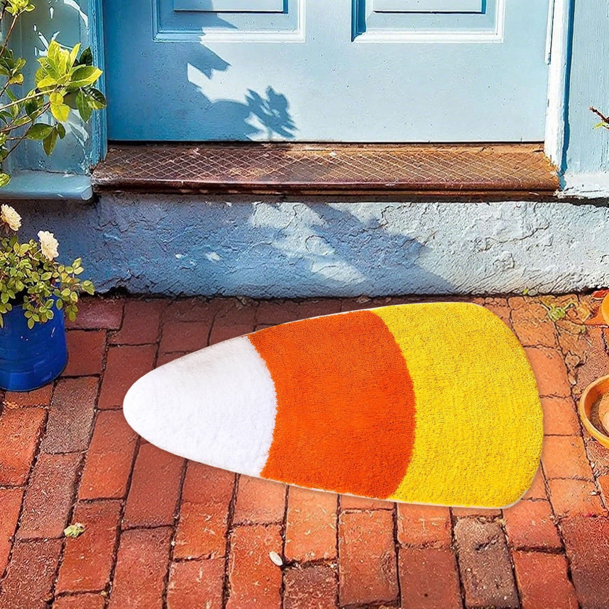 Konghyp Pumpkin Shaped Carpet, Non-Slip Entryway Rug, Washable Floor Mat for Home Entrance, Ideal for Halloween Fall Thanksgiving Decor, Versatile Bathroom and Kitchen Mat