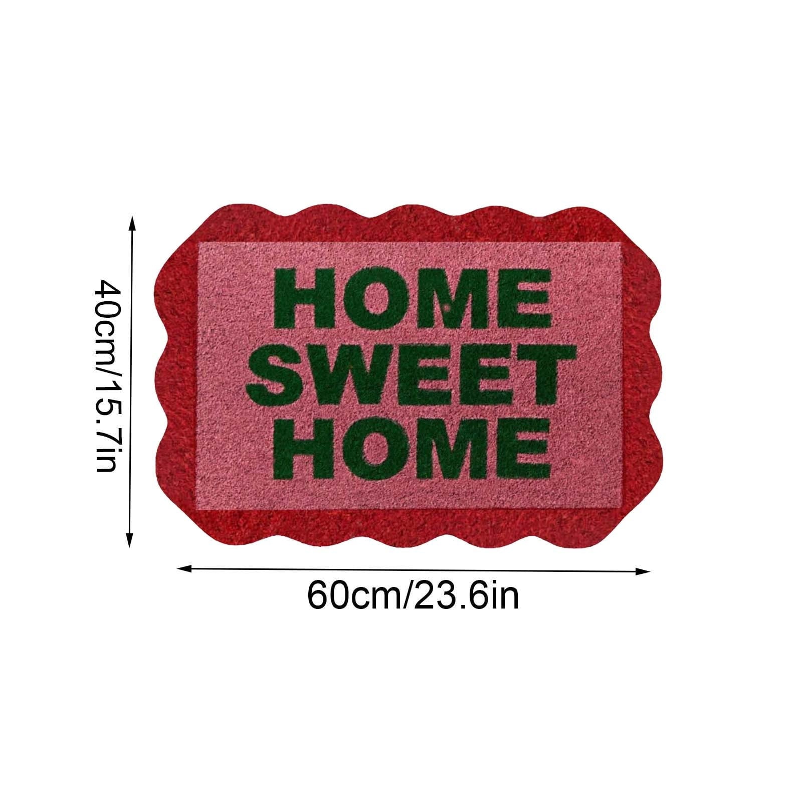 Lypsnake Natural Coco Coir Doormat - "Love Grows Here" Printed with Delicate Floral Pattern, Non-slip Absorbent Entry Mat for Home Entrance Porch Patio and Outdoor Decoration