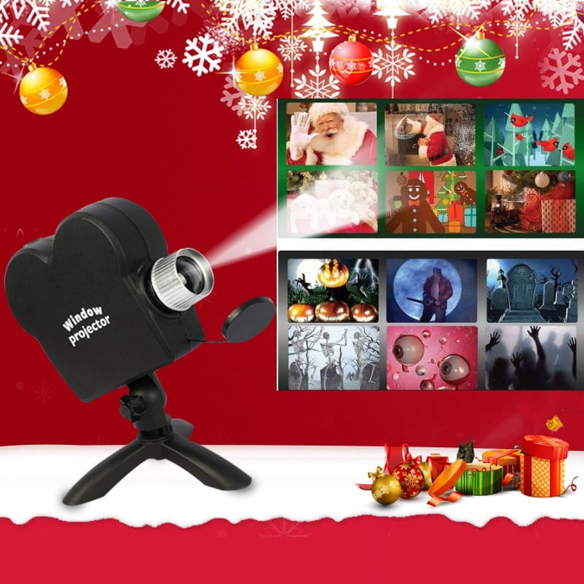 Halloween Christmas Projection Lights Holiday 12 Scenes Window Disco Lights