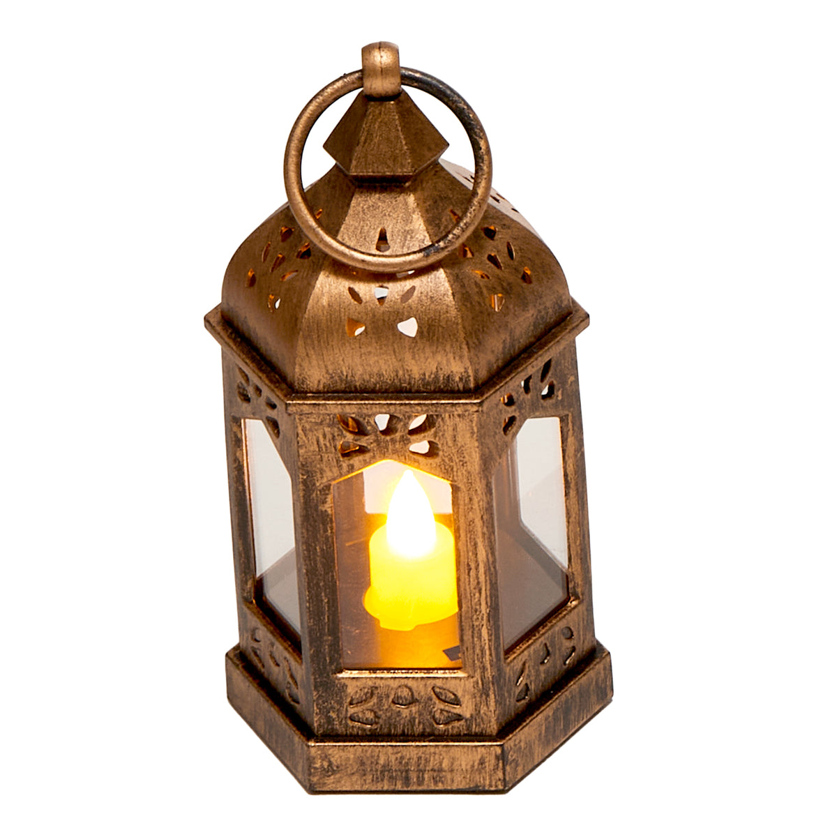 KFFKFF 12-Piece Decorative Candle Lantern Set,LED Flameless Candles with Plastic Frames and Glass Panels, Hanging Lanterns for Indoor and Outdoor Decor, Ideal for Parties,and Farmhouse Style, Bronze