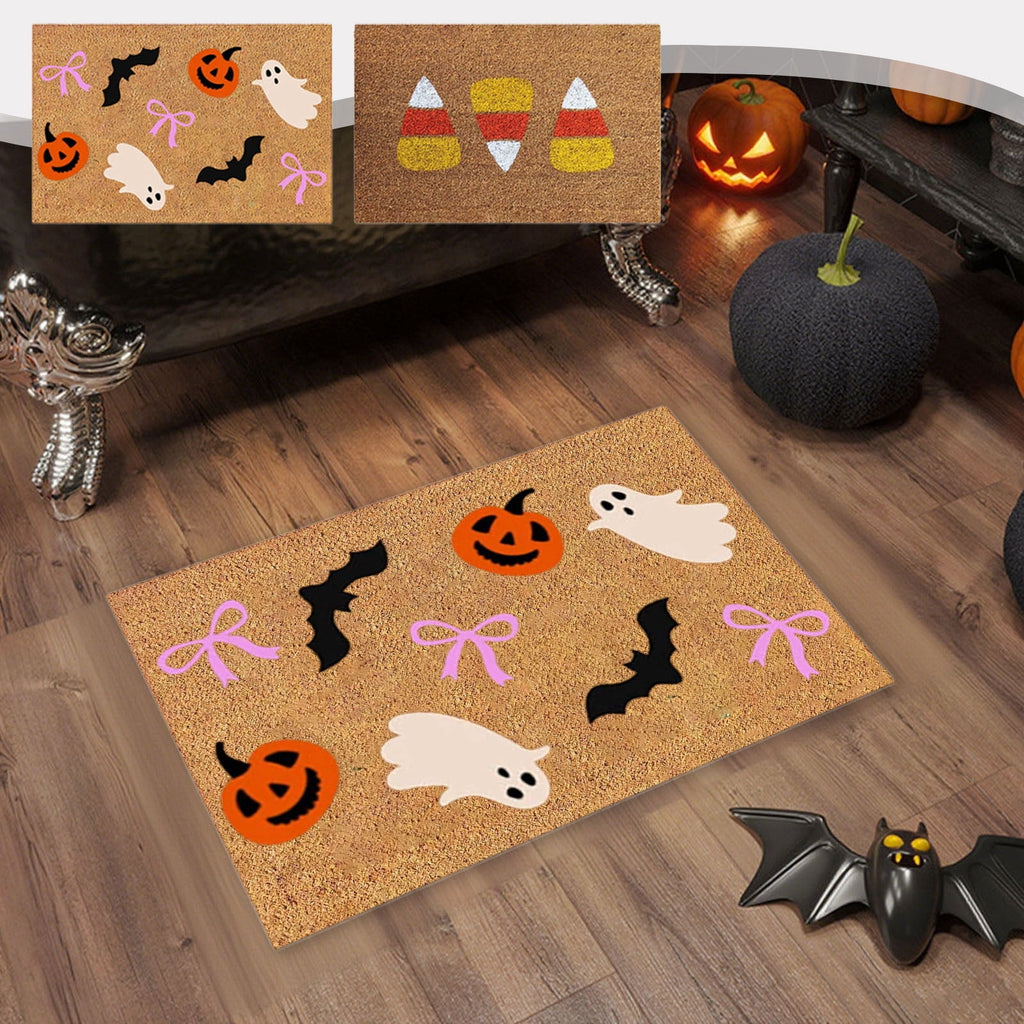 Mauxuk Halloween Doormat Non-Slip Scary Decor Coir Imitation Mat Durable Indoor Outdoor Rug 23.6x15.7 Inches Holiday Welcome Mat for Porch Home Decor