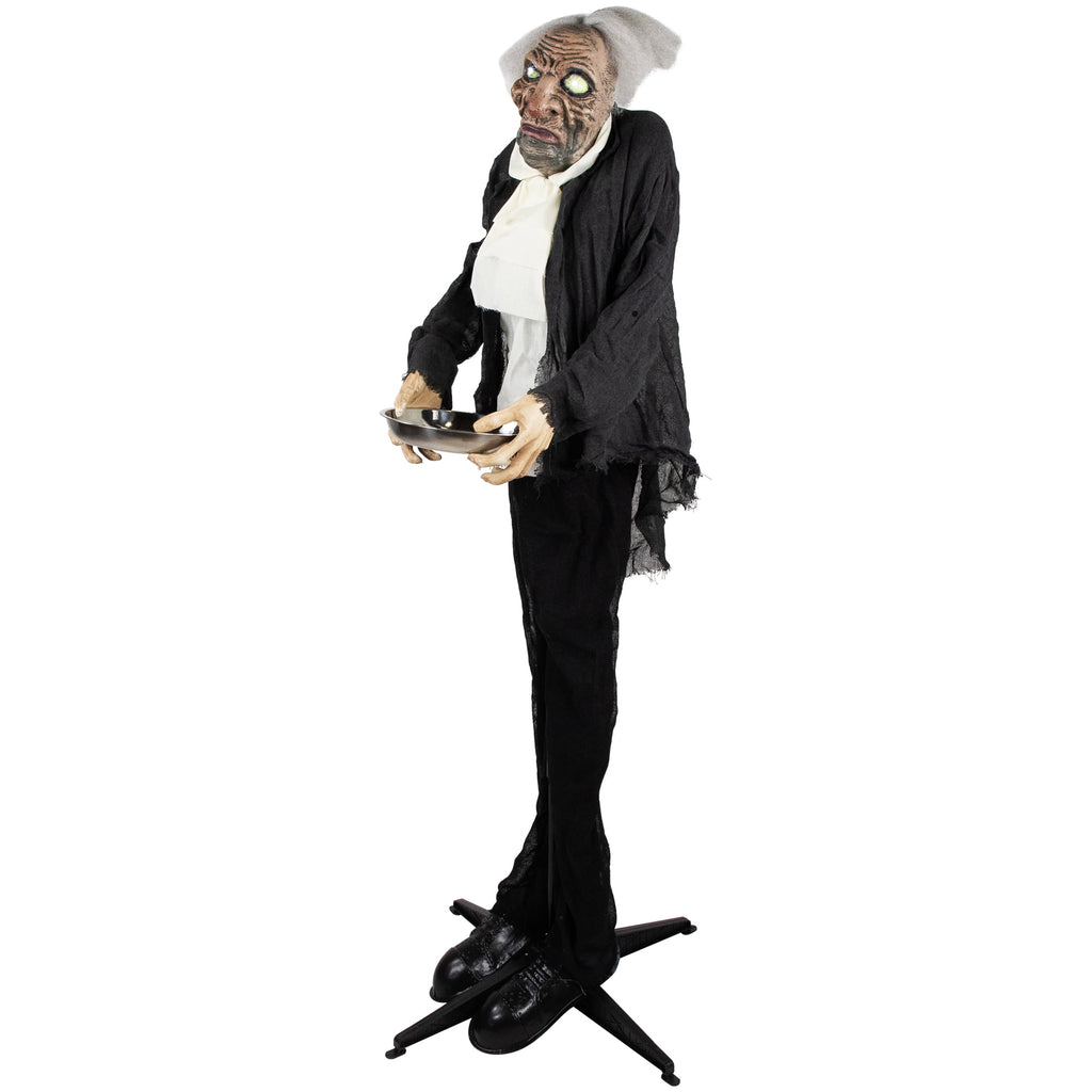 Northlight LED Lighted Animated Butler with Sound Halloween Decoration - 5.5' - Clear Lights