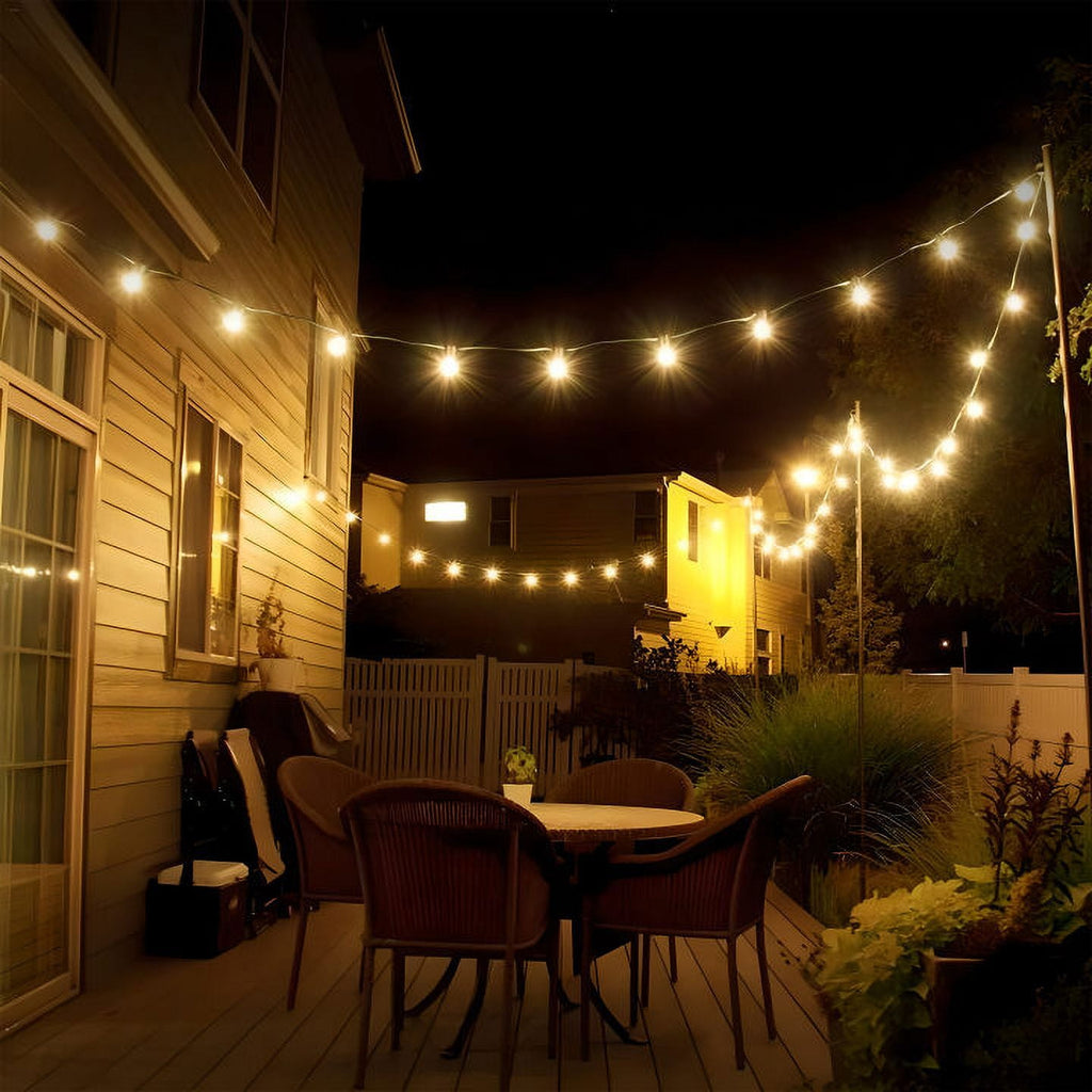 DAYBETTER 100ft Solar Outdoor String Lights, with 24 Shatterproof Bulbs, ST38 Waterproof Hanging Lights, Outdoor Solar Lights for Yard, Patio
