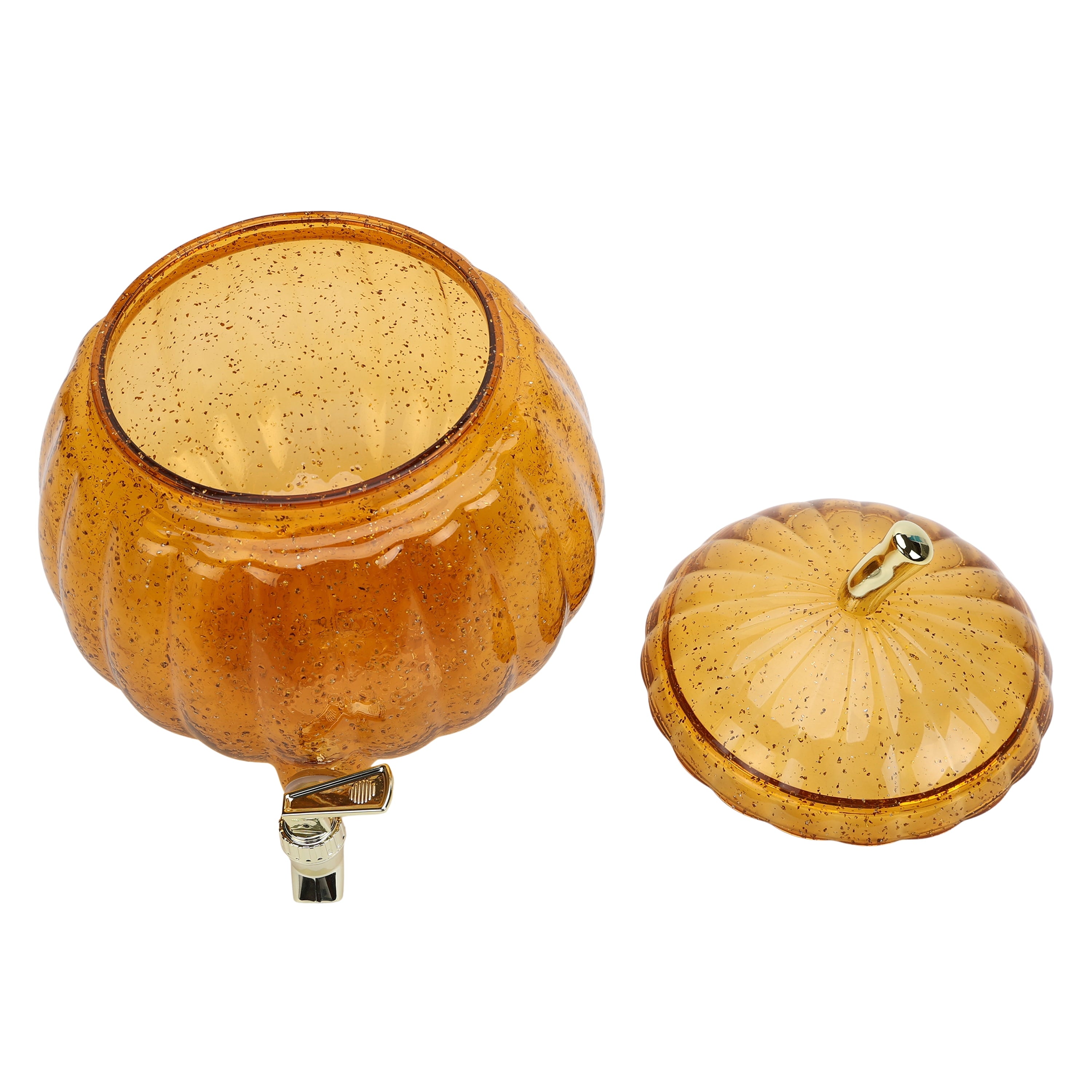 Way to Celebrate Halloween Orange Acrylic Pumpkin Beverage Dispenser, 1.5 gal