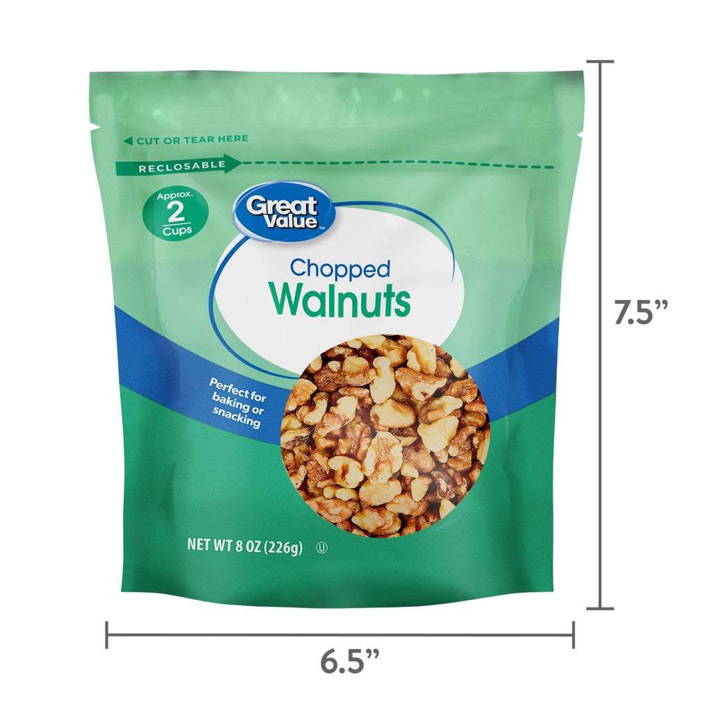 Great Value Chopped Walnuts, 8 oz