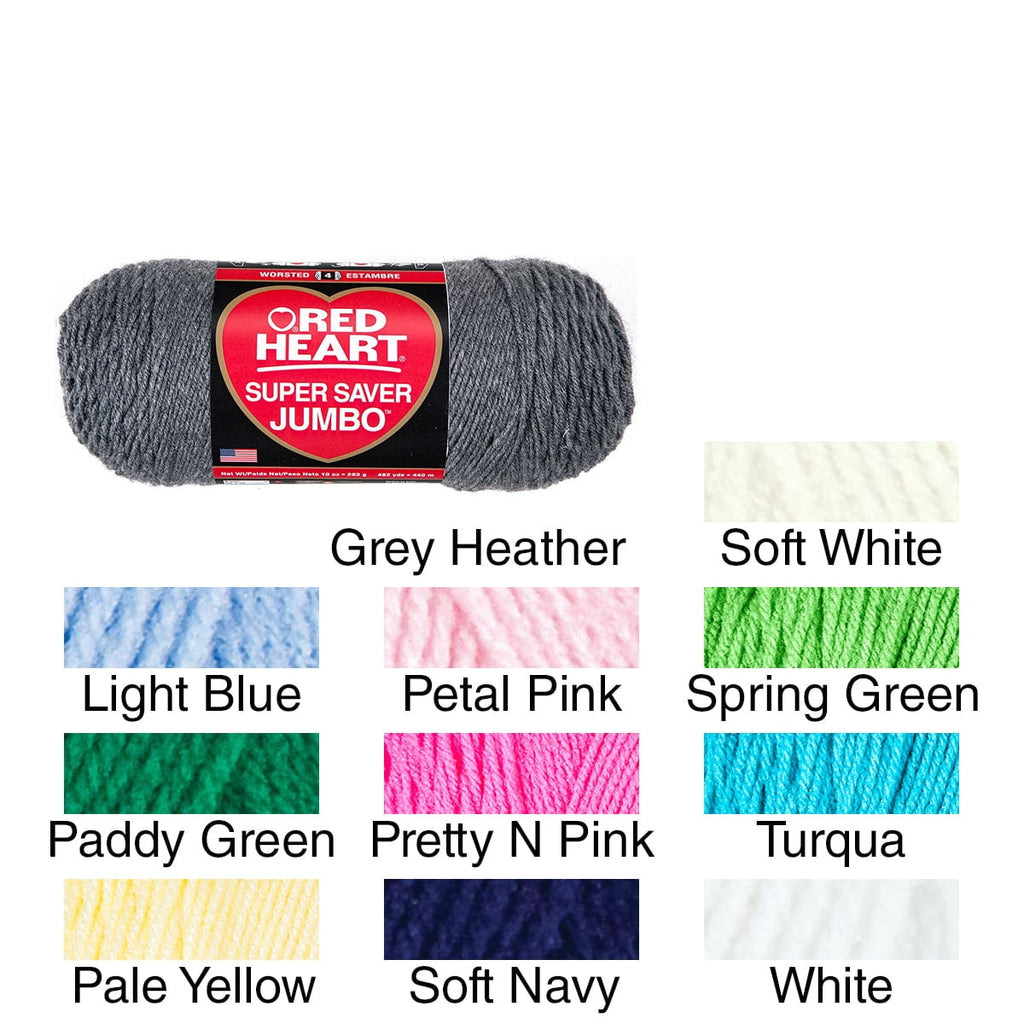 Red Heart® Super Saver® Jumbo #4 Medium Acrylic Yarn, White 14oz/396g, 744 Yards