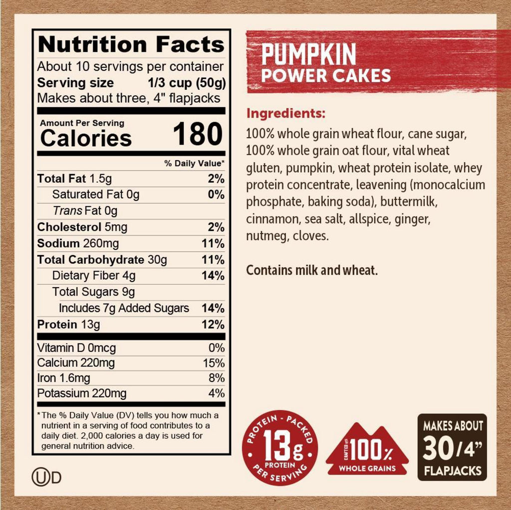 Kodiak Protein-Packed Power Cakes Pumpkin Pancake and Waffle Mix, 18 oz Box