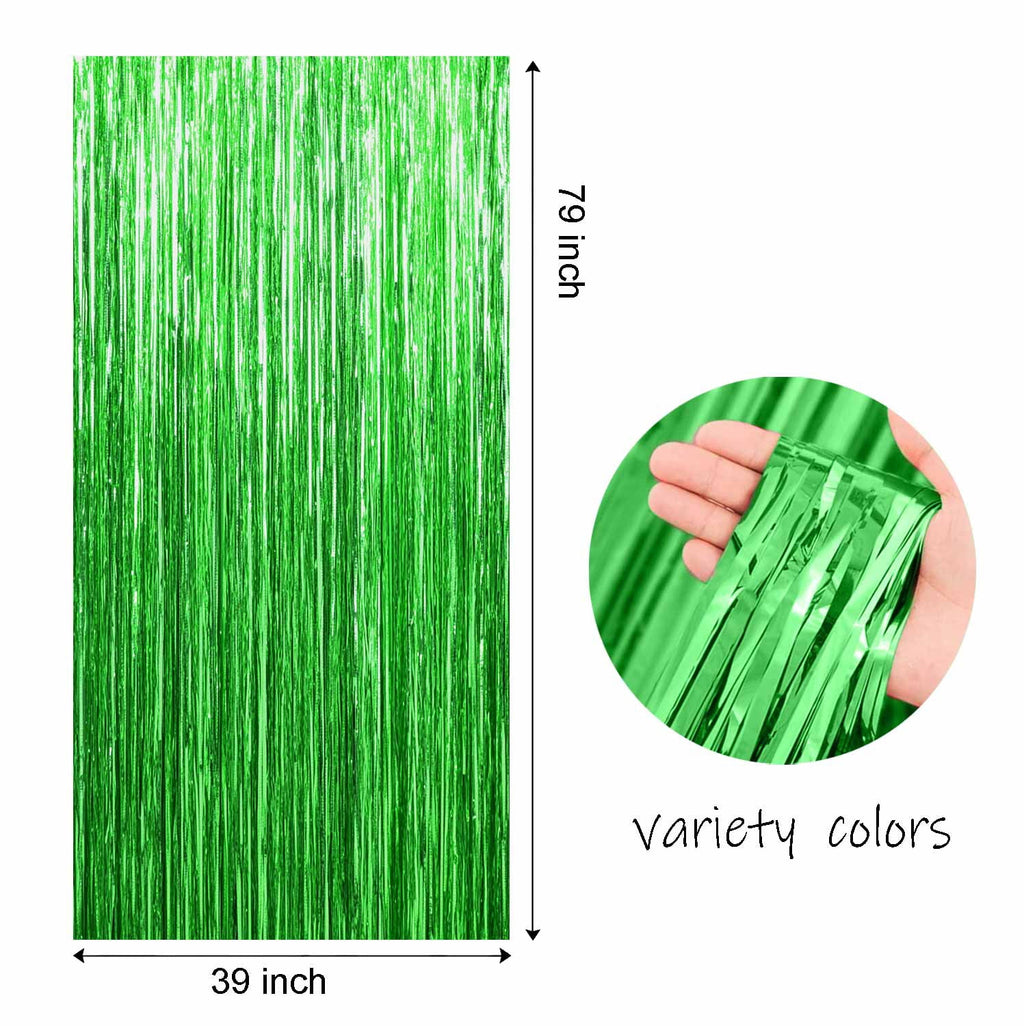 Sm:)e 2-Pack Light Bright Silver Foil Fringe Curtains for Events - Birthday, Wedding, Graduation, Christmas, Baby Shower, various festivals Decor Photo Booth Fun!