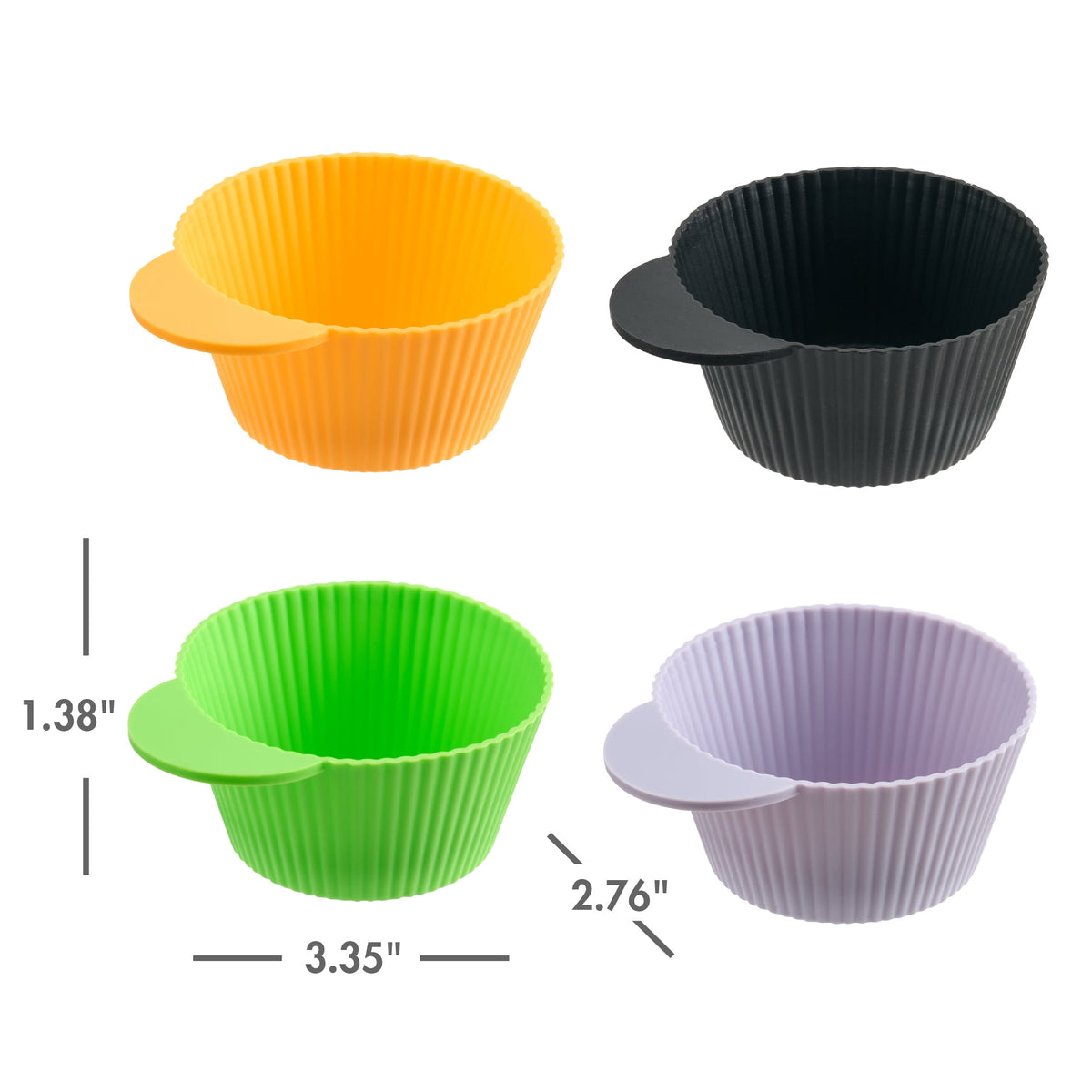 Way To Celebrate 24 Pack Silicone Cupcake Liners, Orange, Green, Purple and Black