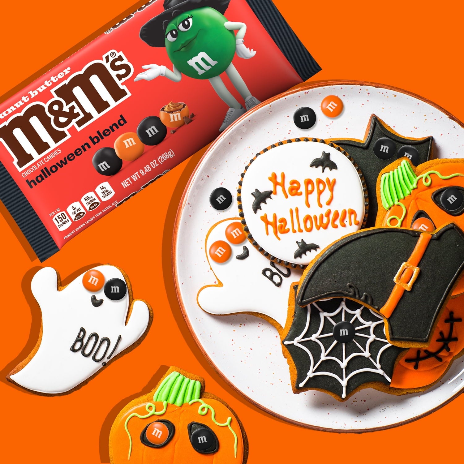 M&M's Peanut Butter Halloween Blend Milk Chocolate Halloween Candy Bag - 9.48 oz